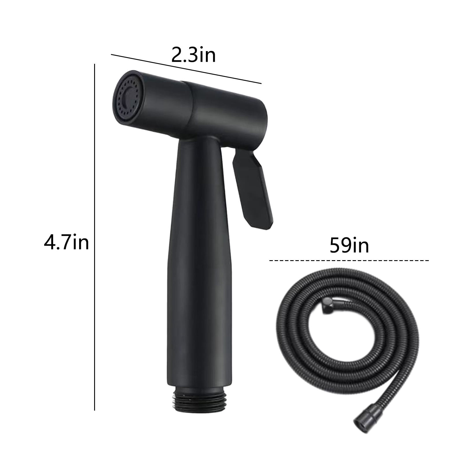 Kdkad Handheld Bidet Sprayer for Toilet, Premium Stainless Steel Bathroom Bidet Sprayer Set, Baby Cloth Diaper Sprayer with Superior Complete Bidet Spray Hoses Kit, Support Wall or Toilet Mount 4.7×2.3 in Black - Image 3