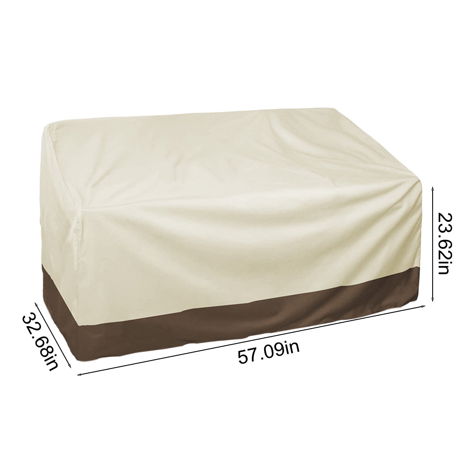 Kdkad Patio Benches Loveseat Covers, Heavy Duty Patio Deep Bench Loveseat Cover, Waterproof Outdoor Deep Sofa Cover, Lawn Patio Furniture Covers with Air Vent 57.9×31×32.7 in Beige - Image 3
