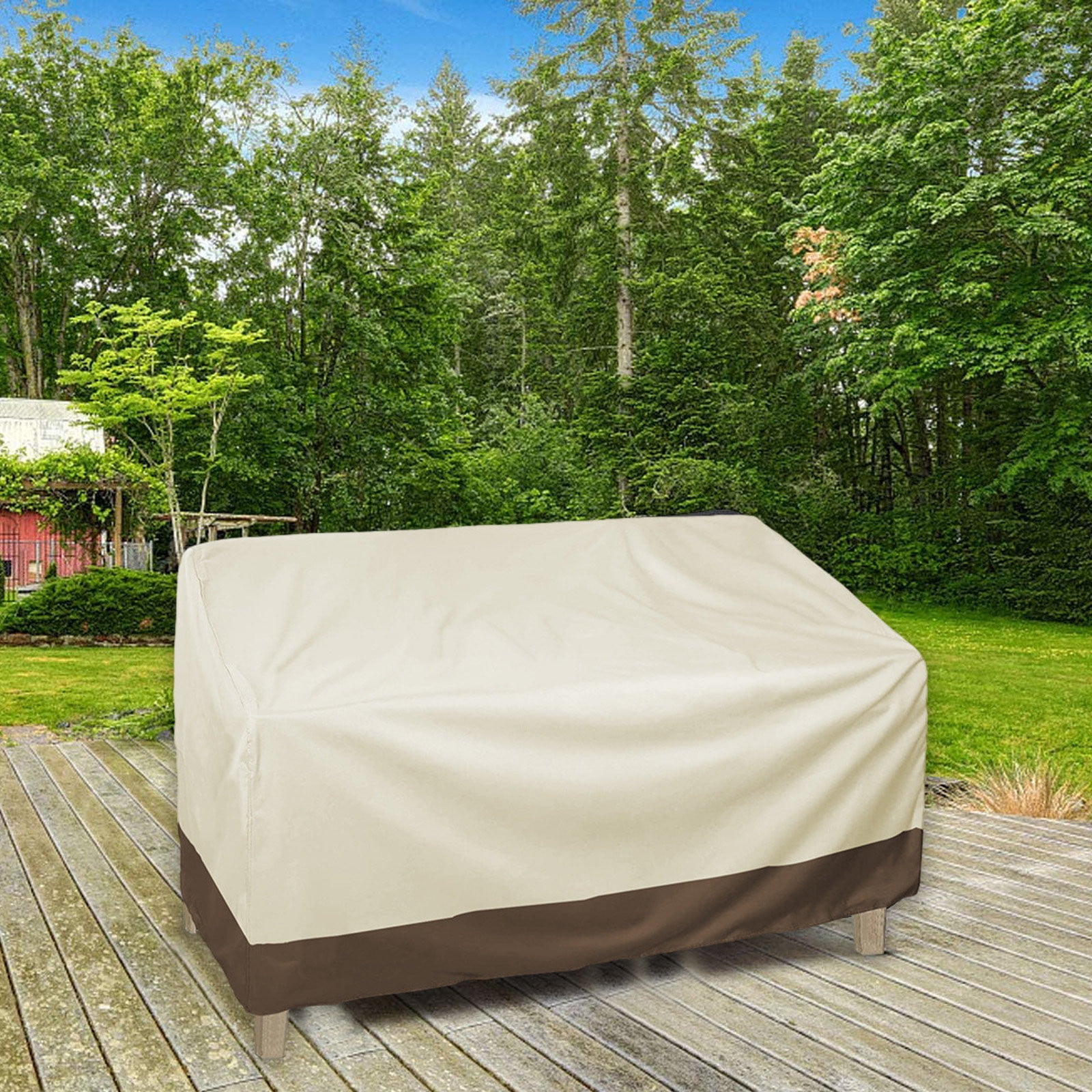 Kdkad Patio Benches Loveseat Covers, Heavy Duty Patio Deep Bench Loveseat Cover, Waterproof Outdoor Deep Sofa Cover, Lawn Patio Furniture Covers with Air Vent 57.9×31×32.7 in Black - Image 7