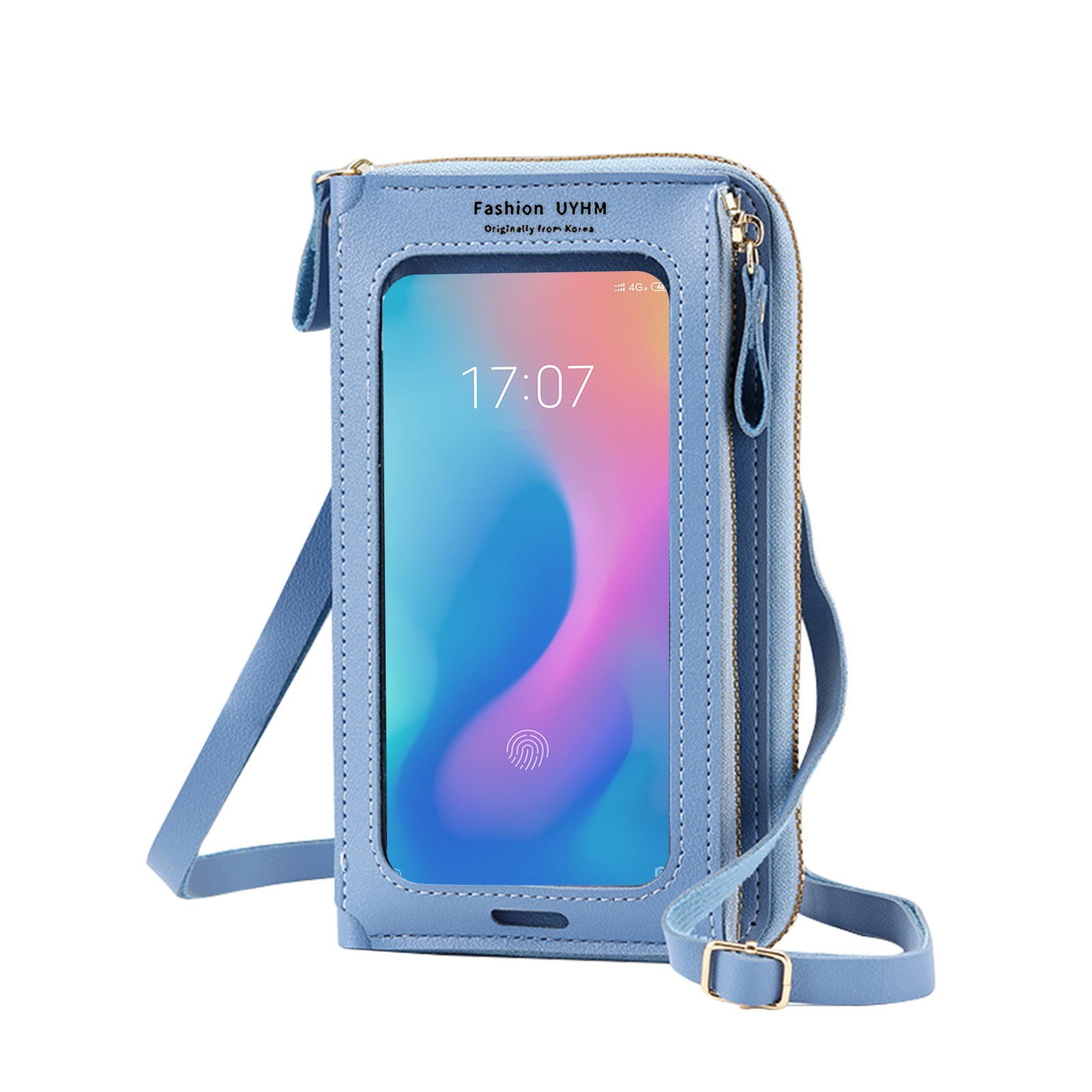 Kdkad CrossBody Bags with Touchscreen Cell Phone Purse Window Zipper Pocket, Phone Bag for Women, Small Travel Wallet 3.9×7.9 in Pink - Image 2