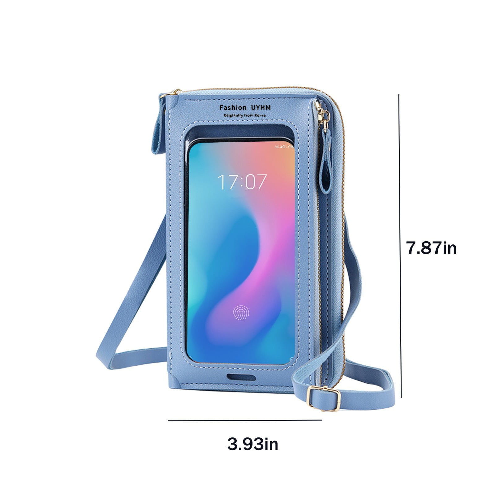 Kdkad CrossBody Bags with Touchscreen Cell Phone Purse Window Zipper Pocket, Phone Bag for Women, Small Travel Wallet 3.9×7.9 in Pink - Image 3