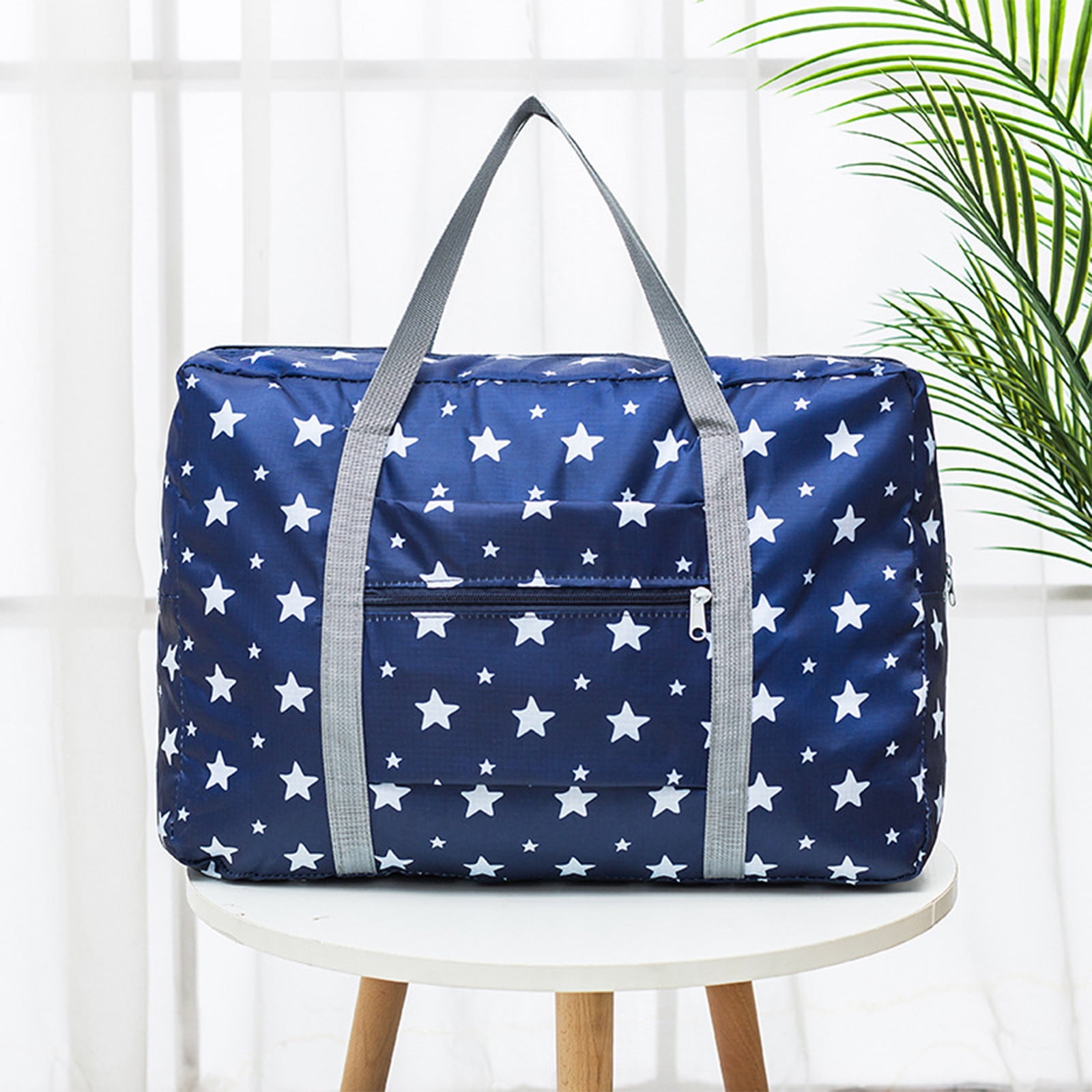 Kdkad Foldable Travel Duffel Bag, Tote Carry On Luggage Sport Duffle Weekend Overnight for Women and Girls, Gym Bag Waterproof Foldable Duffel Bag 19.1×5.8×9.8 in Dark Blue - Image 5