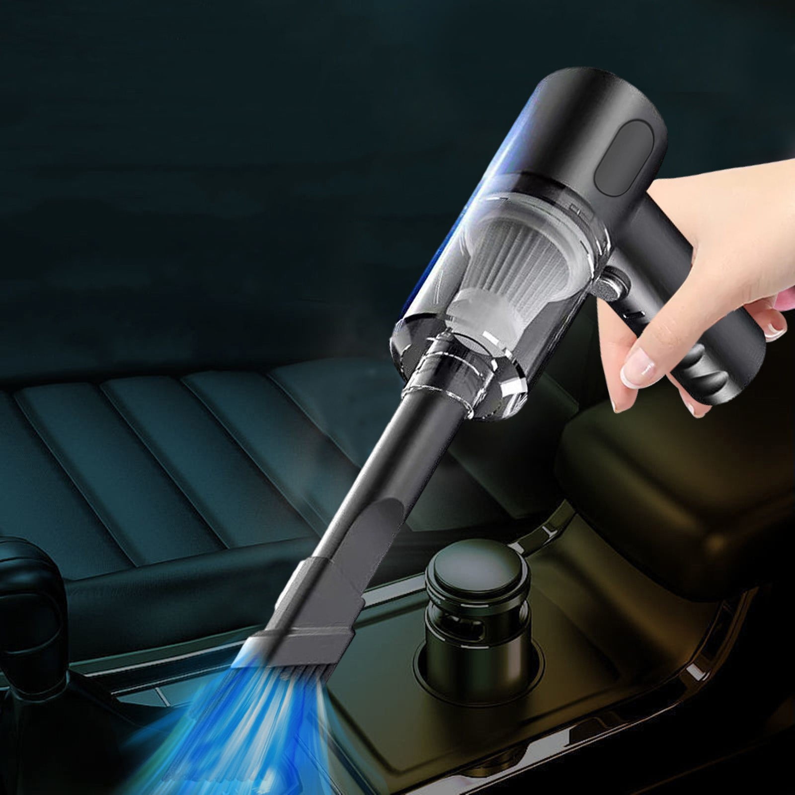 Kdkad Handheld Car Vacuum Cleaner, 120W Powerful Suction Small Car Vacuum Cleaner, Mini Dusts Buster with USB Portable Vacuum Cleaner(2 Filter) 6.1×6.4 in B - Image 4