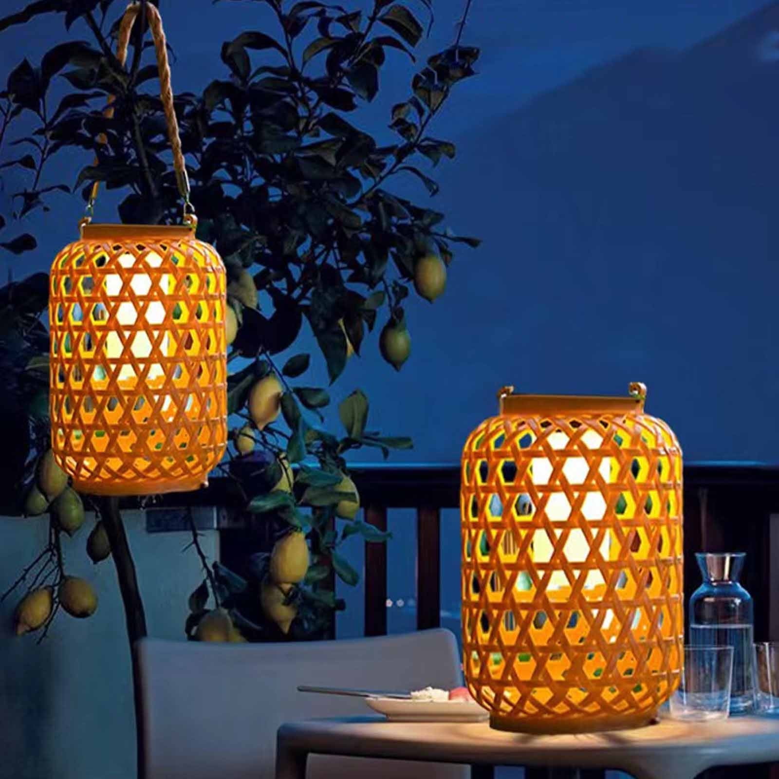 Kdkad Solar Lanterns Outdoor Hanging Lantern Lights, Hollowed-Out Metal Decor Lantern, LED Decorative Garden Light - Delicate Garden Decoration For Patio(1pack) - Image 2