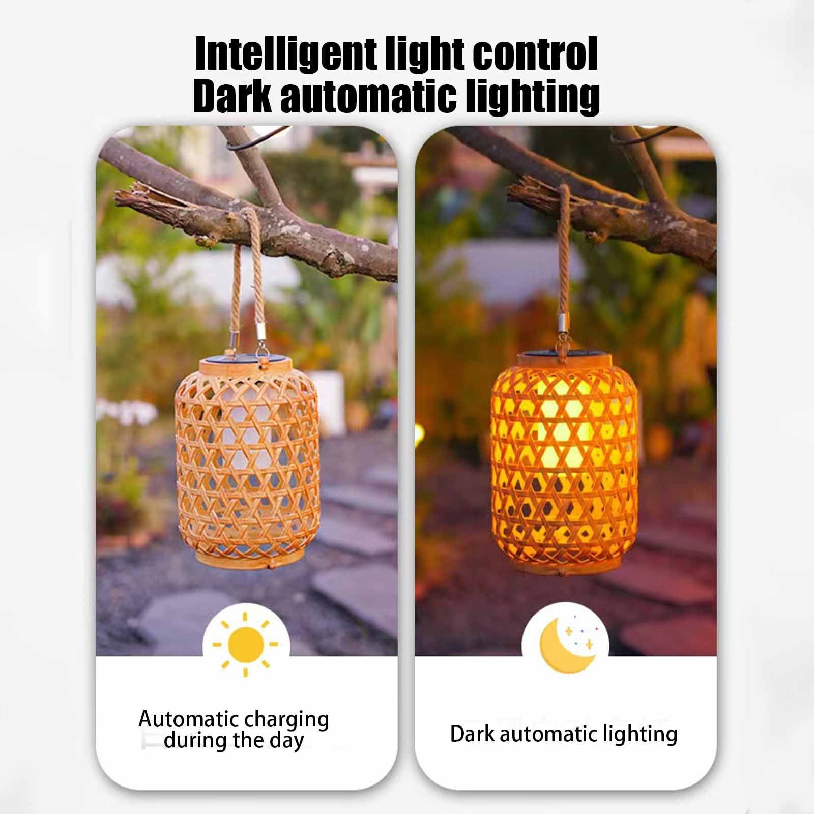 Kdkad Solar Lanterns Outdoor Hanging Lantern Lights, Hollowed-Out Metal Decor Lantern, LED Decorative Garden Light - Delicate Garden Decoration For Patio(1pack) - Image 4