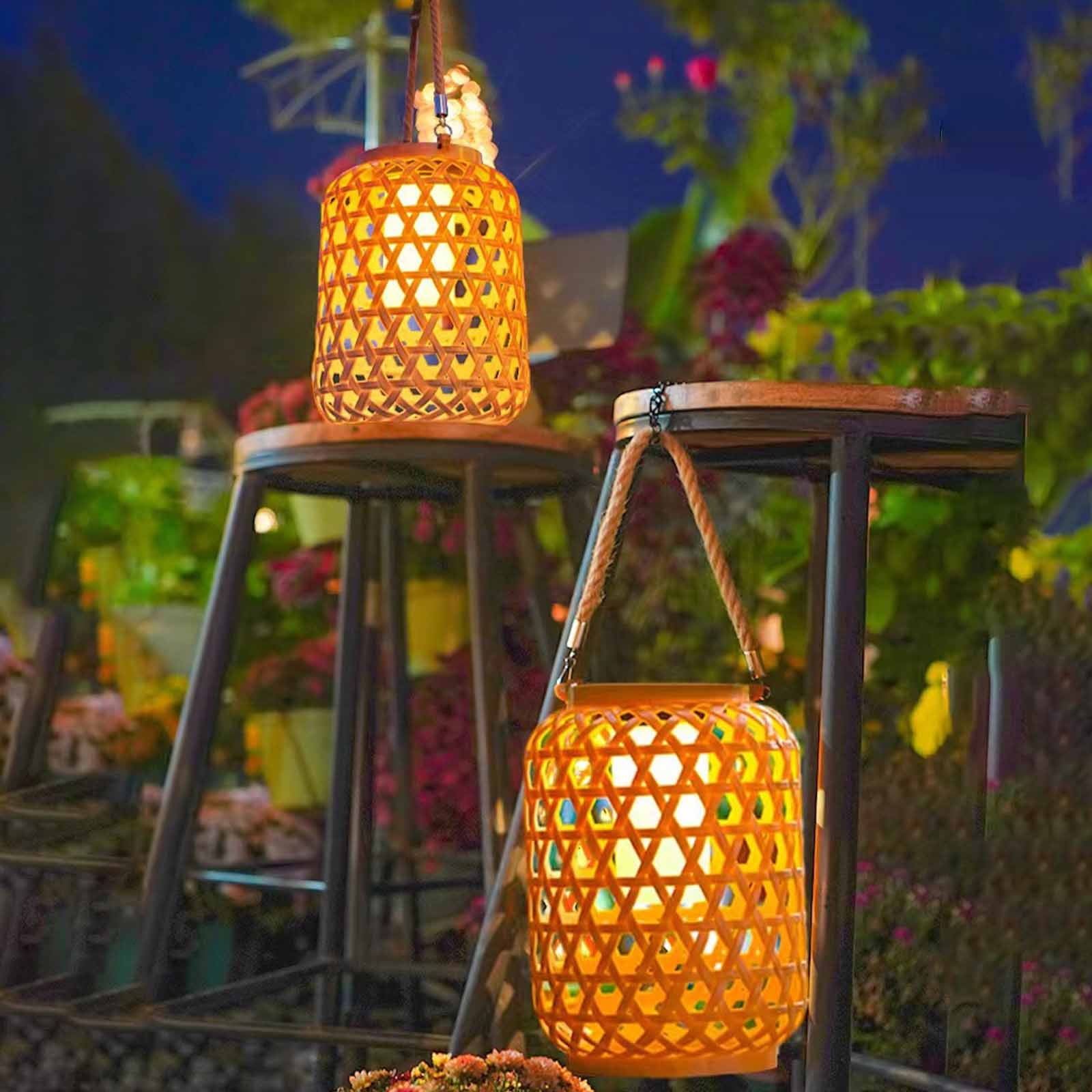 Kdkad Solar Lanterns Outdoor Hanging Lantern Lights, Hollowed-Out Metal Decor Lantern, LED Decorative Garden Light - Delicate Garden Decoration For Patio(1pack) - Image 8