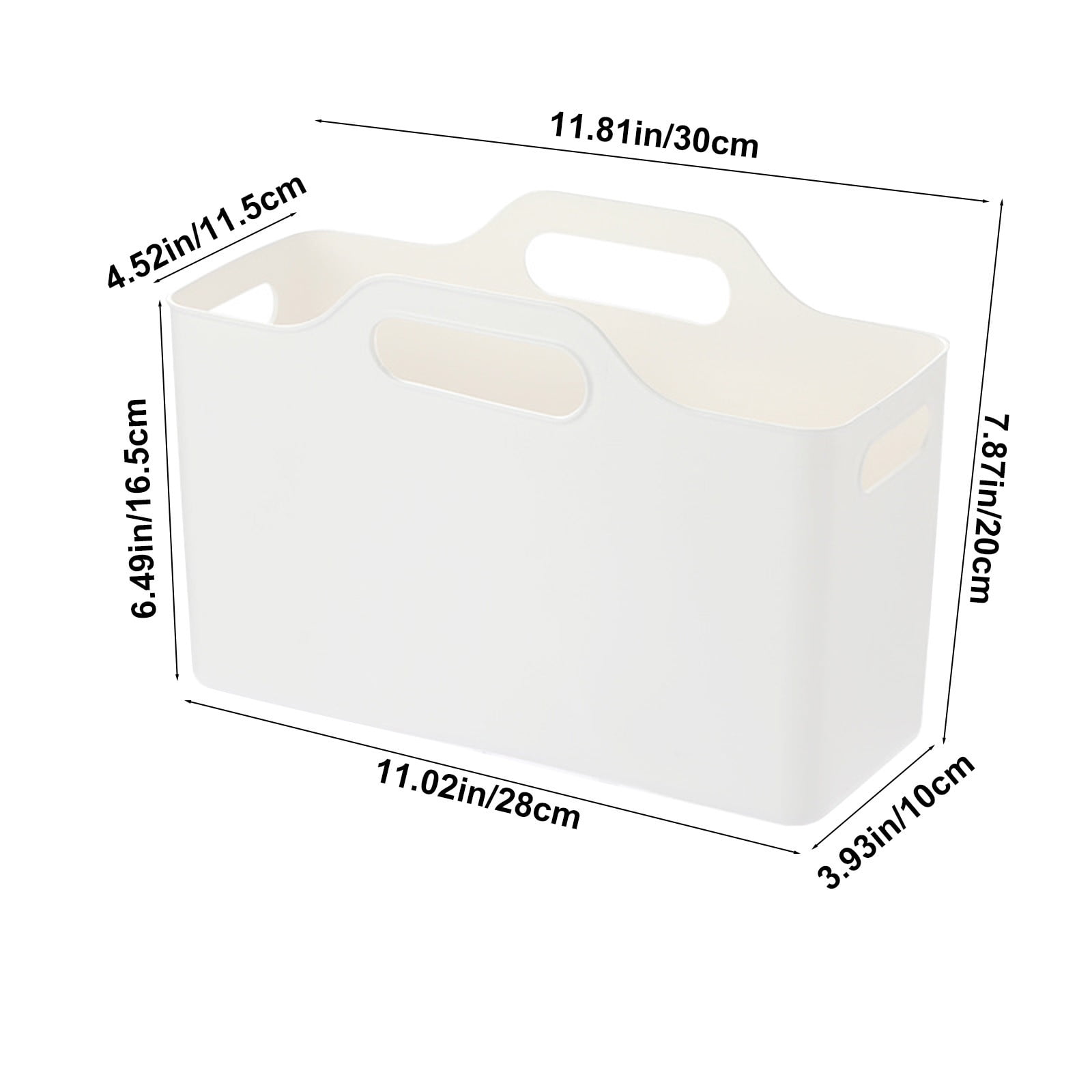 Kdkad White Plastic Storage Basket, Bins for Organization and Storage, Versatile Home Edit Containers,11 Inch Cube Storage Boxes for Office Kitchen Bathroom - Image 3