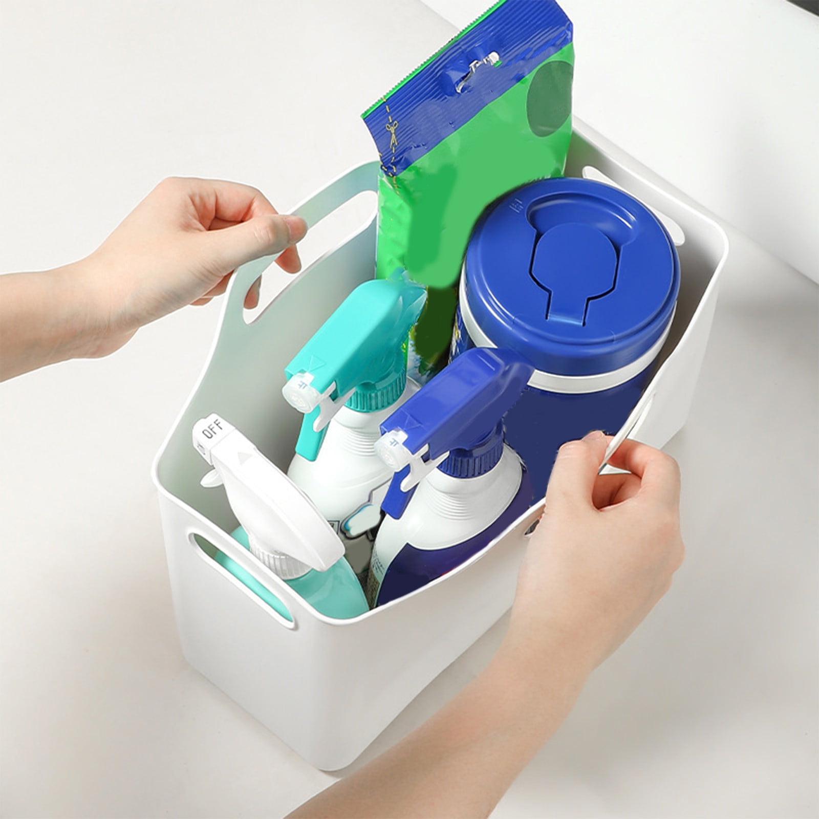 Kdkad White Plastic Storage Basket, Bins for Organization and Storage, Versatile Home Edit Containers,11 Inch Cube Storage Boxes for Office Kitchen Bathroom - Image 6