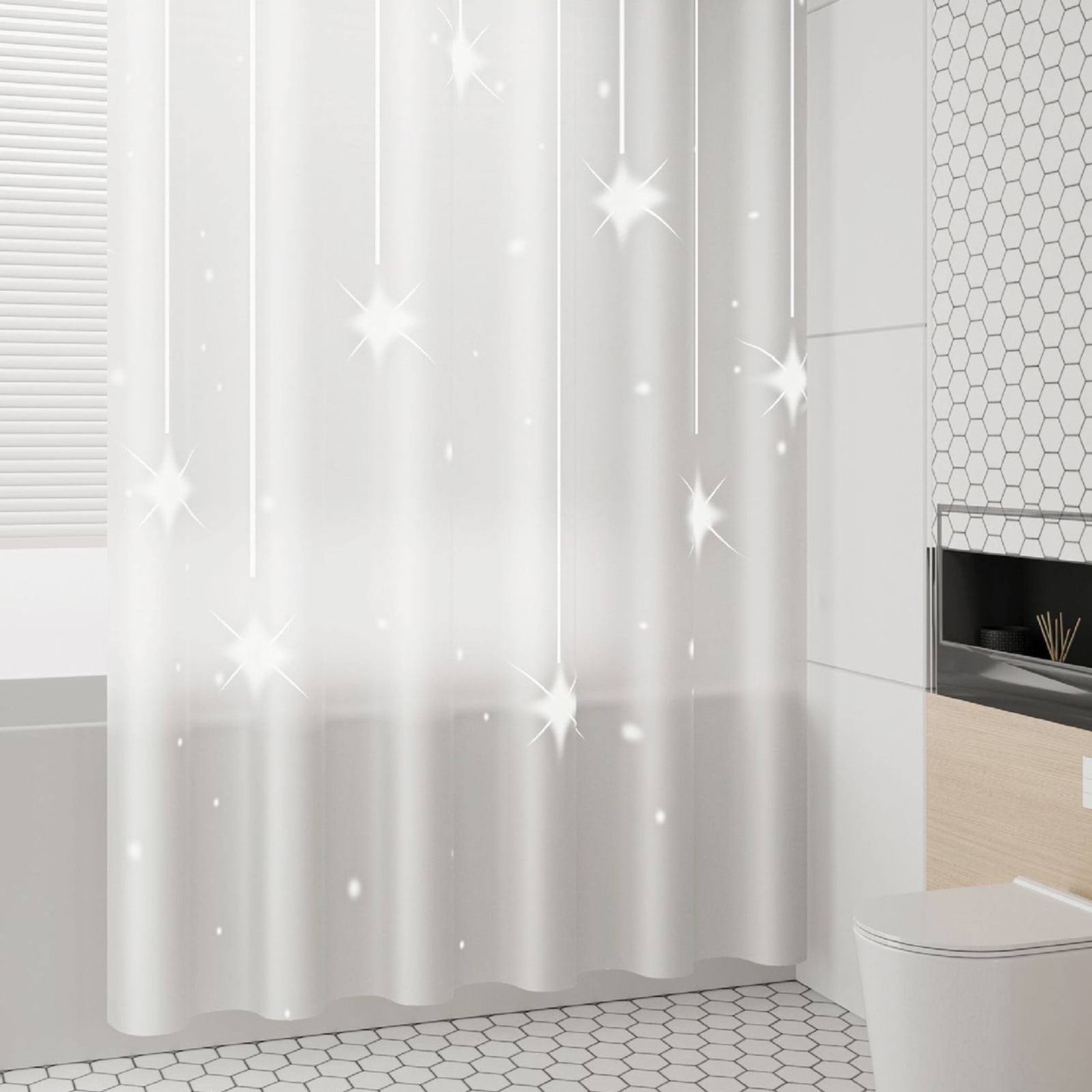 Kdkad Shower Curtain, 31.5×71 Inch Shower Curtain Liner, Waterproof Plastic Shower Liner, Cute Lightweight Shower Curtain for Bathroom 71×47.2 in A - Image 4