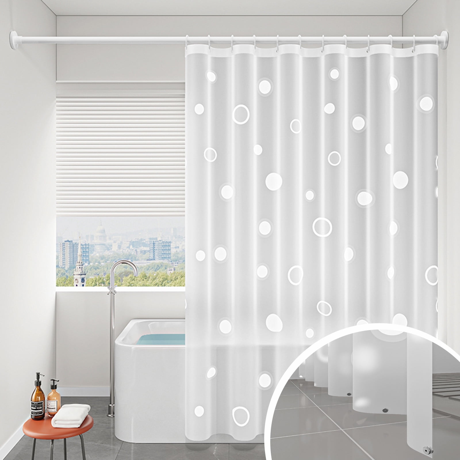 Kdkad Shower Curtain, 31.5×71 Inch Shower Curtain Liner, Waterproof Plastic Shower Liner, Cute Lightweight Shower Curtain for Bathroom 78.7×47.2 in A - Image 1