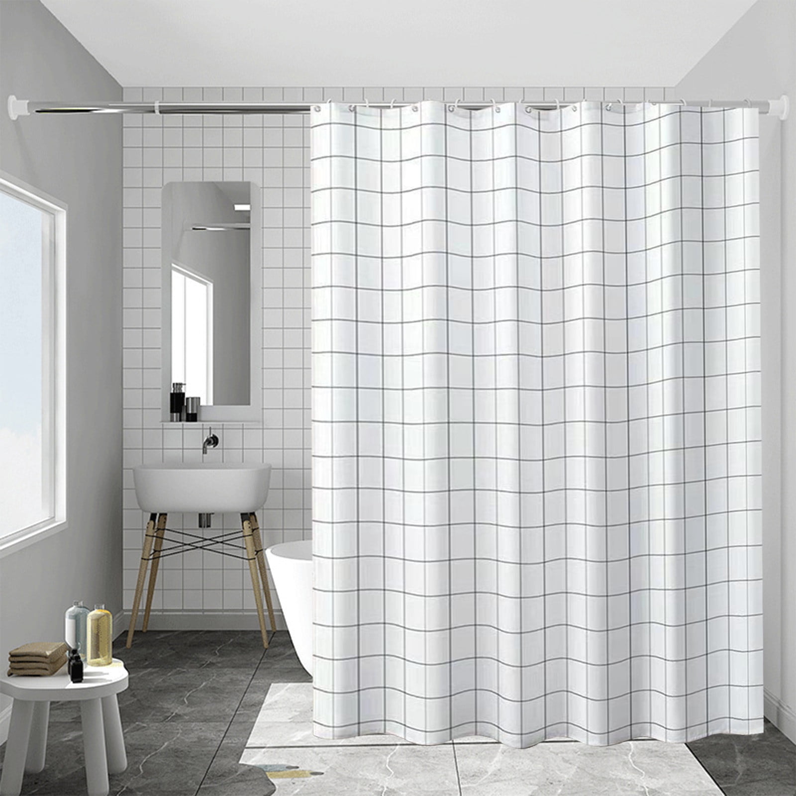 Kdkad Shower Curtain, 31.5×71 Inch Shower Curtain Liner, Waterproof Plastic Shower Liner, Cute Lightweight Shower Curtain for Bathroom 31.5×71 in F - Image 8