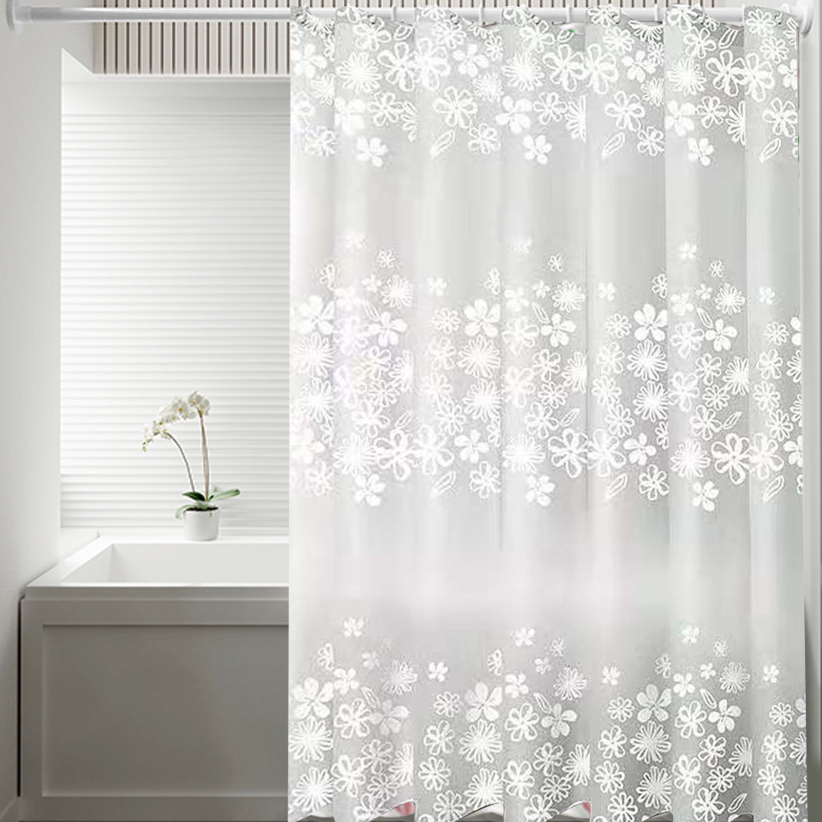Kdkad Shower Curtain, 31.5×71 Inch Shower Curtain Liner, Waterproof Plastic Shower Liner, Cute Lightweight Shower Curtain for Bathroom 47.2×71 in F - Image 1