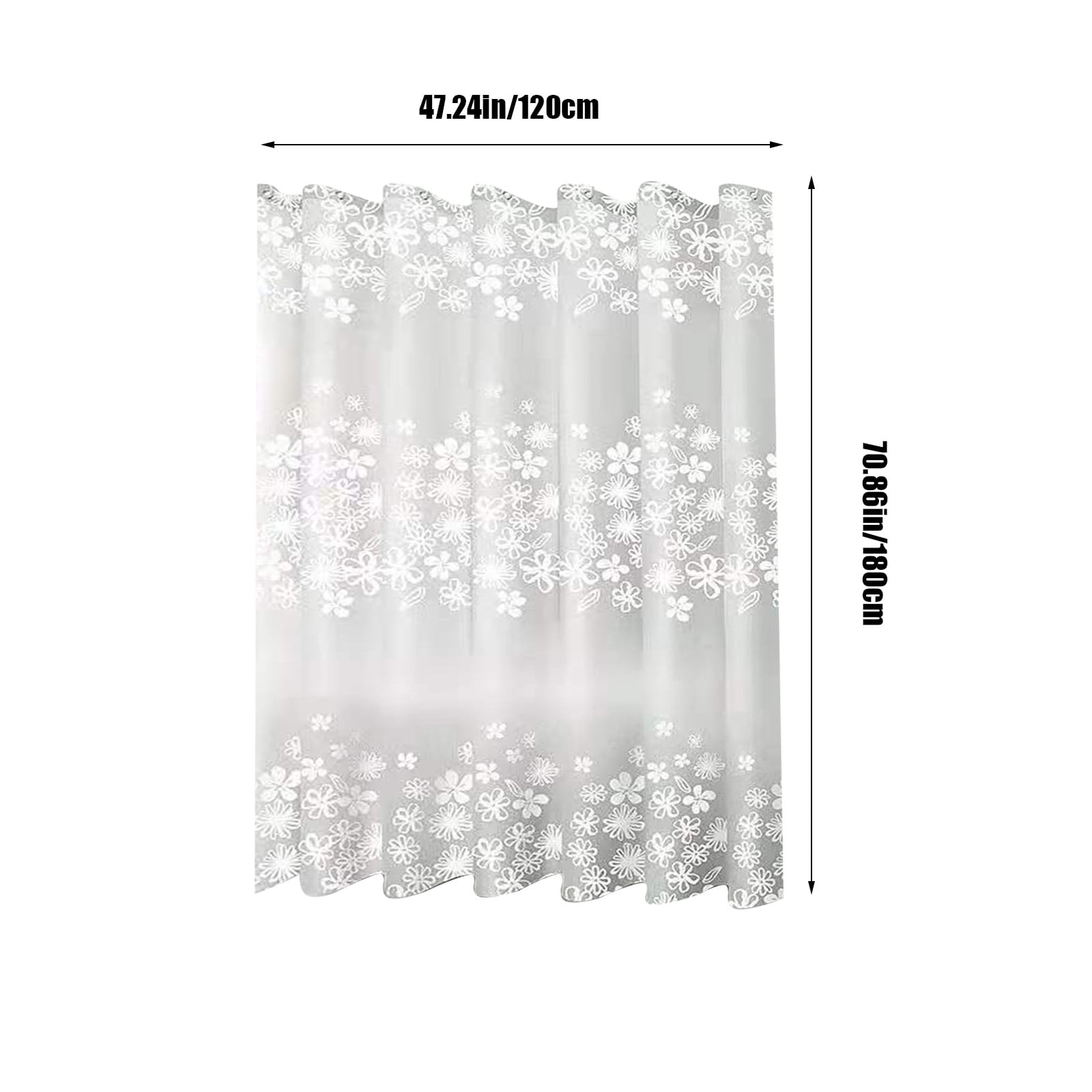 Kdkad Shower Curtain, 31.5×71 Inch Shower Curtain Liner, Waterproof Plastic Shower Liner, Cute Lightweight Shower Curtain for Bathroom 47.2×71 in F - Image 3