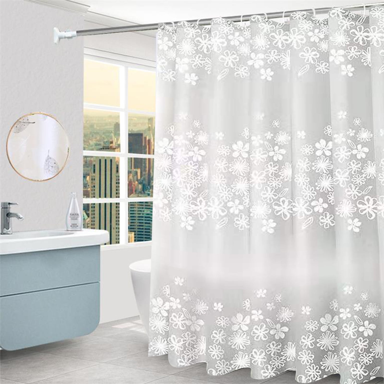 Kdkad Shower Curtain, 31.5×71 Inch Shower Curtain Liner, Waterproof Plastic Shower Liner, Cute Lightweight Shower Curtain for Bathroom 47.2×71 in F - Image 4