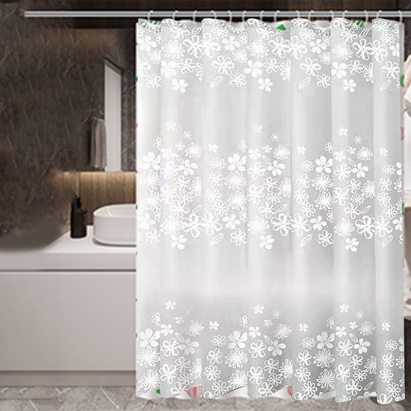 Kdkad Shower Curtain, 31.5×71 Inch Shower Curtain Liner, Waterproof Plastic Shower Liner, Cute Lightweight Shower Curtain for Bathroom 47.2×71 in F - Image 8