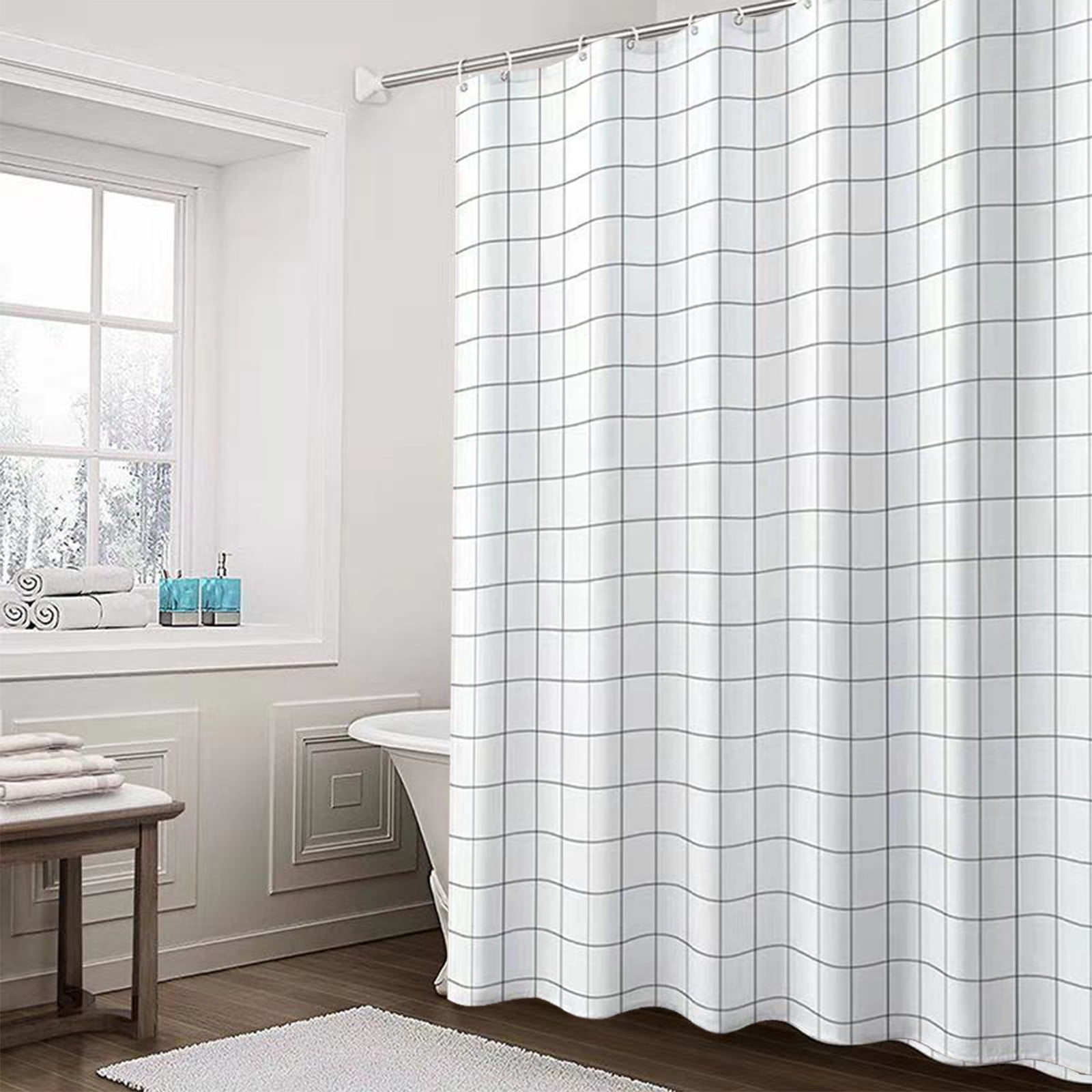 Kdkad Shower Curtain, 31.5×71 Inch Shower Curtain Liner, Waterproof Plastic Shower Liner, Cute Lightweight Shower Curtain for Bathroom 31.5×71 in I - Image 1