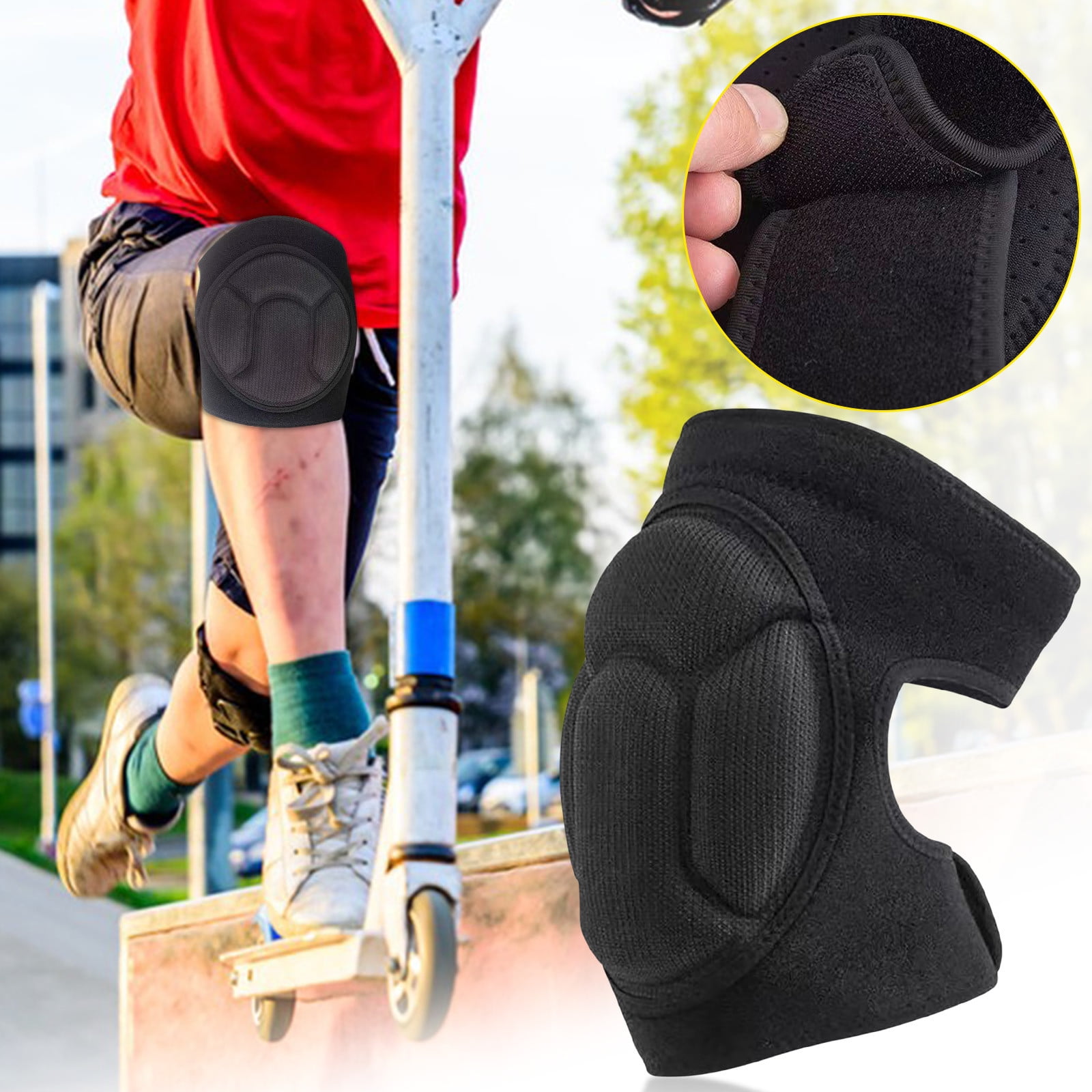 Darzheoy Adult Knee Pads for Gardening, Anti-Slip Collision Avoidance Kneepads with Thick EVA Foam, for House Cleaning, Construction Work, Volleyball, Football Knee Sleeve M Black - Image 4
