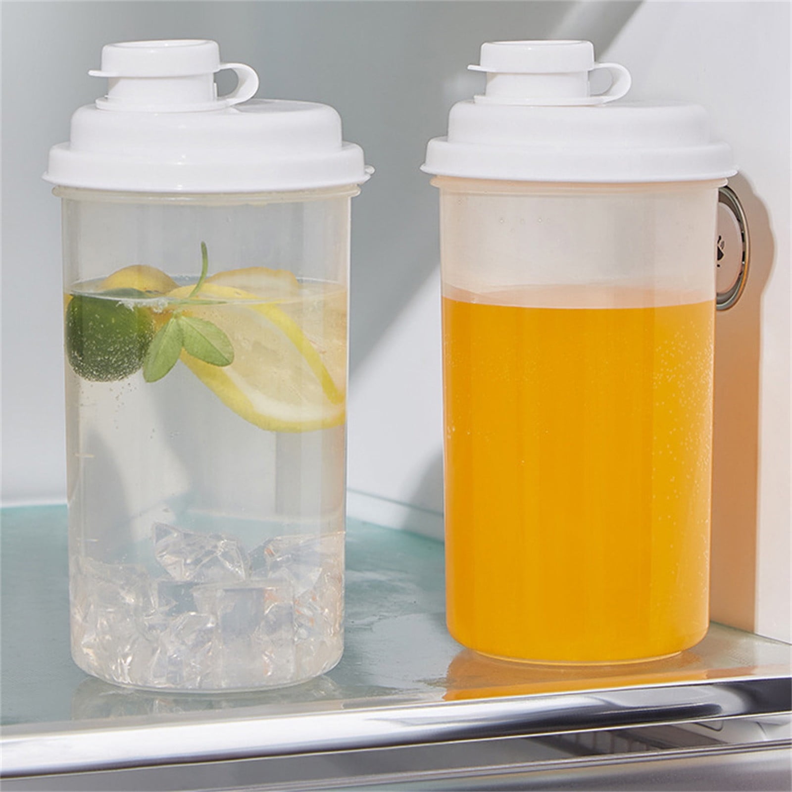 Darzheoy 1L Plastic Pitcher with Lid BPA-Free Eco-Friendly Pitcher Mix Drinks Water Pitcher for Hot/Cold Lemonade Juice Beverage Jar Ice Tea Kettle White - Image 5