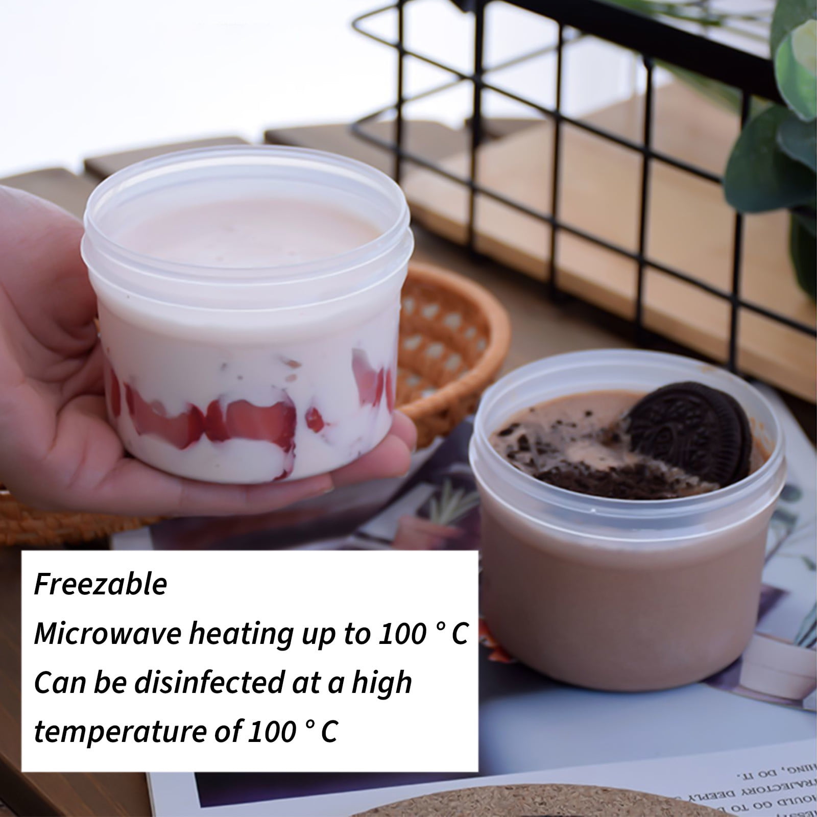 Darzheoy 5PCS Ice Cream Cups, Reusable Plastic Ice Cream Bowls Sundae Frozen Yogurt, Ice Cream Cups for Birthday Party Decorations, Ice Cream Party Favors Clear - Image 7