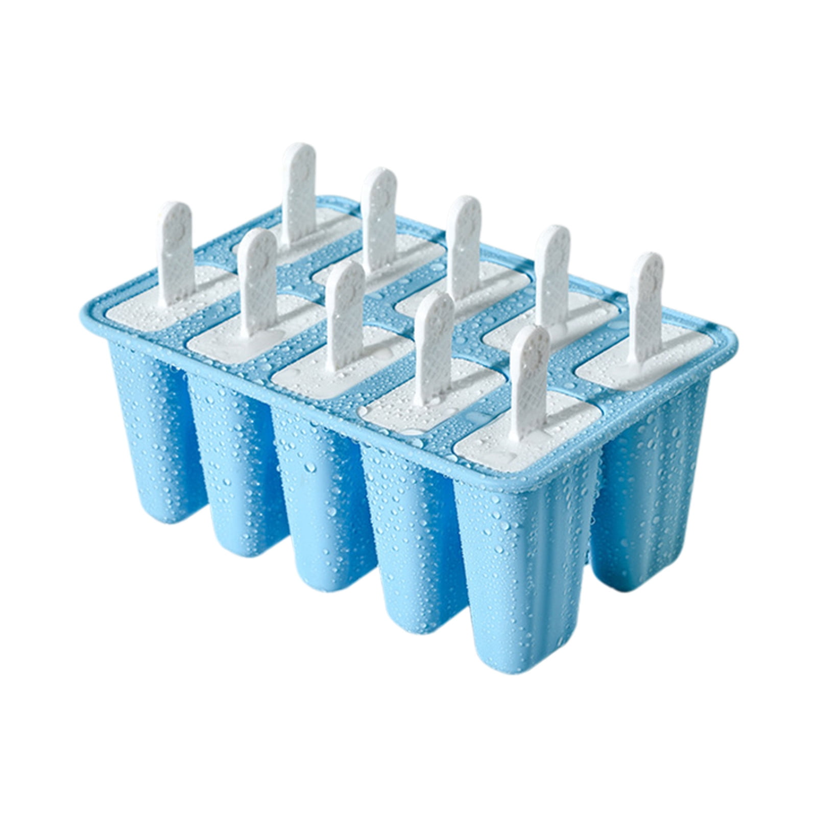Darzheoy Popsicle Mould, Popsicle Molds 10 Pieces Silicone Ice Molds BPA Free Popsicle Mold Reusable Easy Release Ice Make Light Blue - Image 1