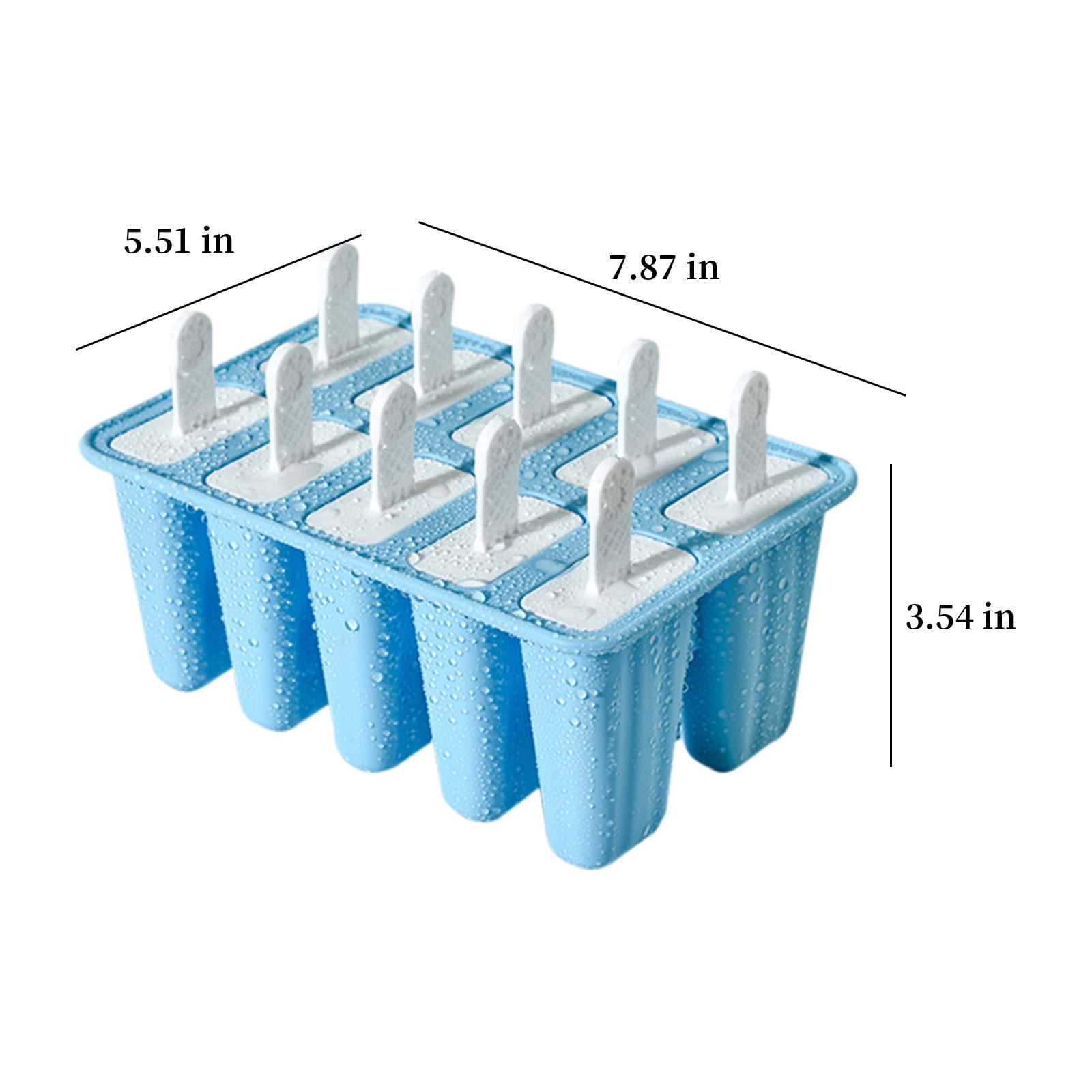 Darzheoy Popsicle Mould, Popsicle Molds 10 Pieces Silicone Ice Molds BPA Free Popsicle Mold Reusable Easy Release Ice Make Light Blue - Image 3