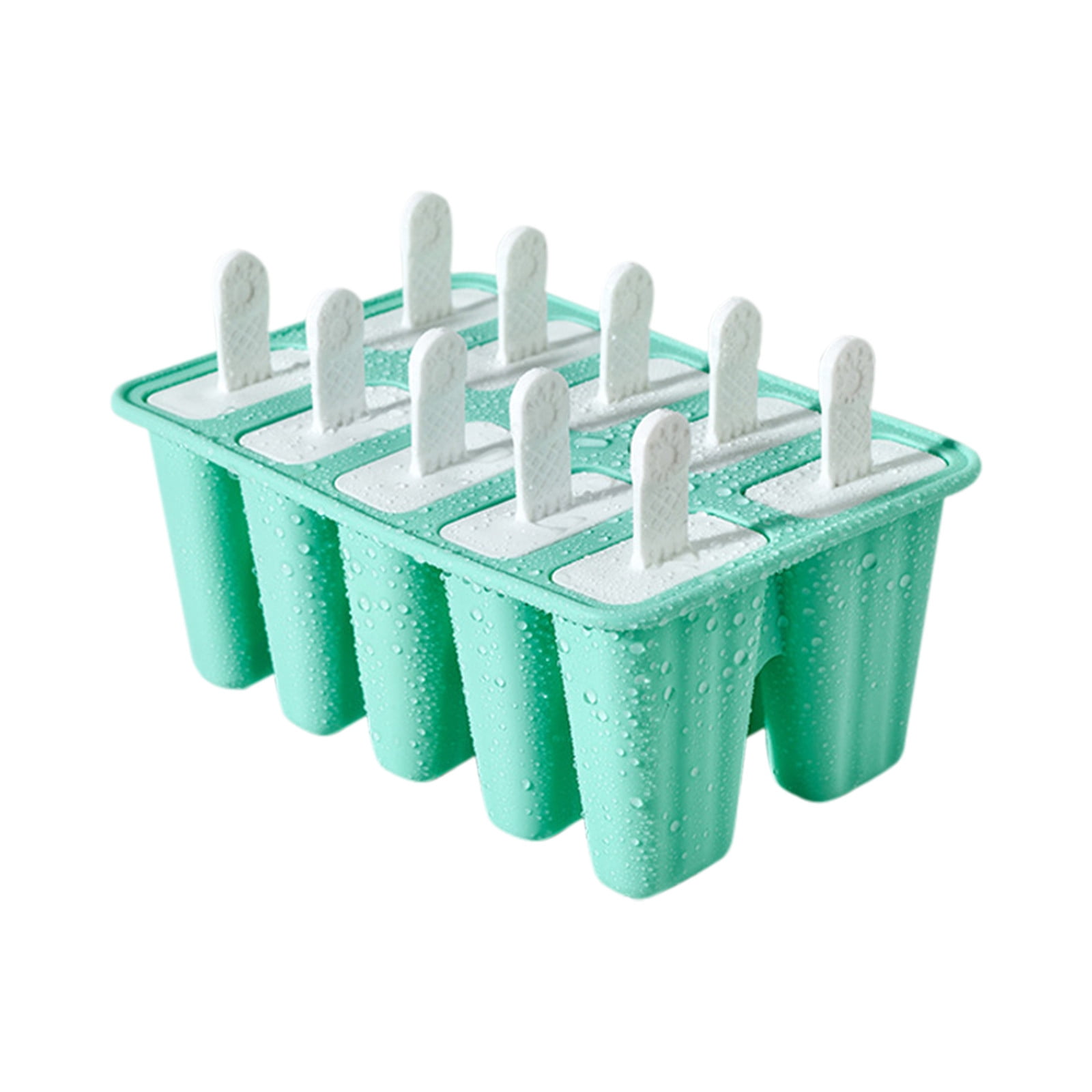 Darzheoy Popsicle Mould, Popsicle Molds 10 Pieces Silicone Ice Molds BPA Free Popsicle Mold Reusable Easy Release Ice Make Mint Green - Image 1