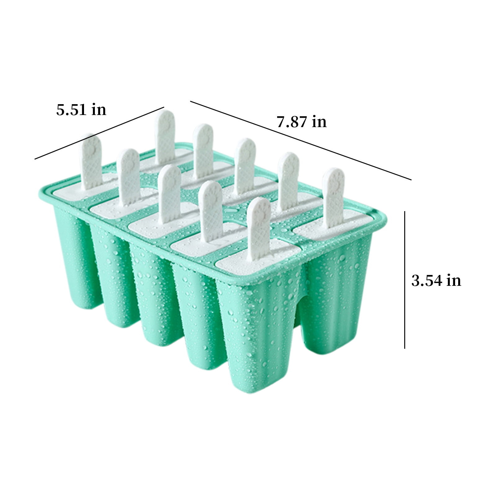 Darzheoy Popsicle Mould, Popsicle Molds 10 Pieces Silicone Ice Molds BPA Free Popsicle Mold Reusable Easy Release Ice Make Mint Green - Image 3