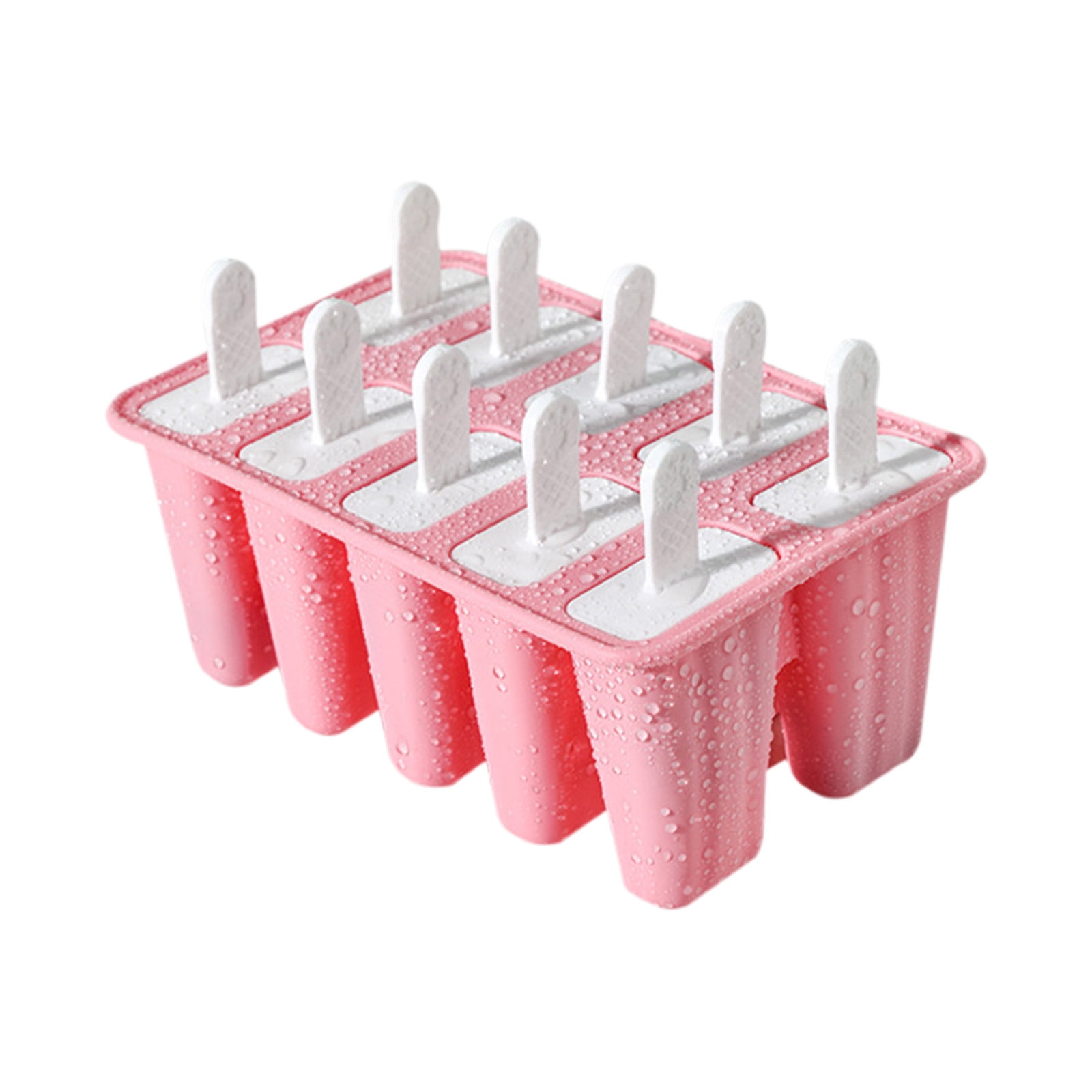 Darzheoy Popsicle Mould, Popsicle Molds 10 Pieces Silicone Ice Molds BPA Free Popsicle Mold Reusable Easy Release Ice Make Pink - Image 1