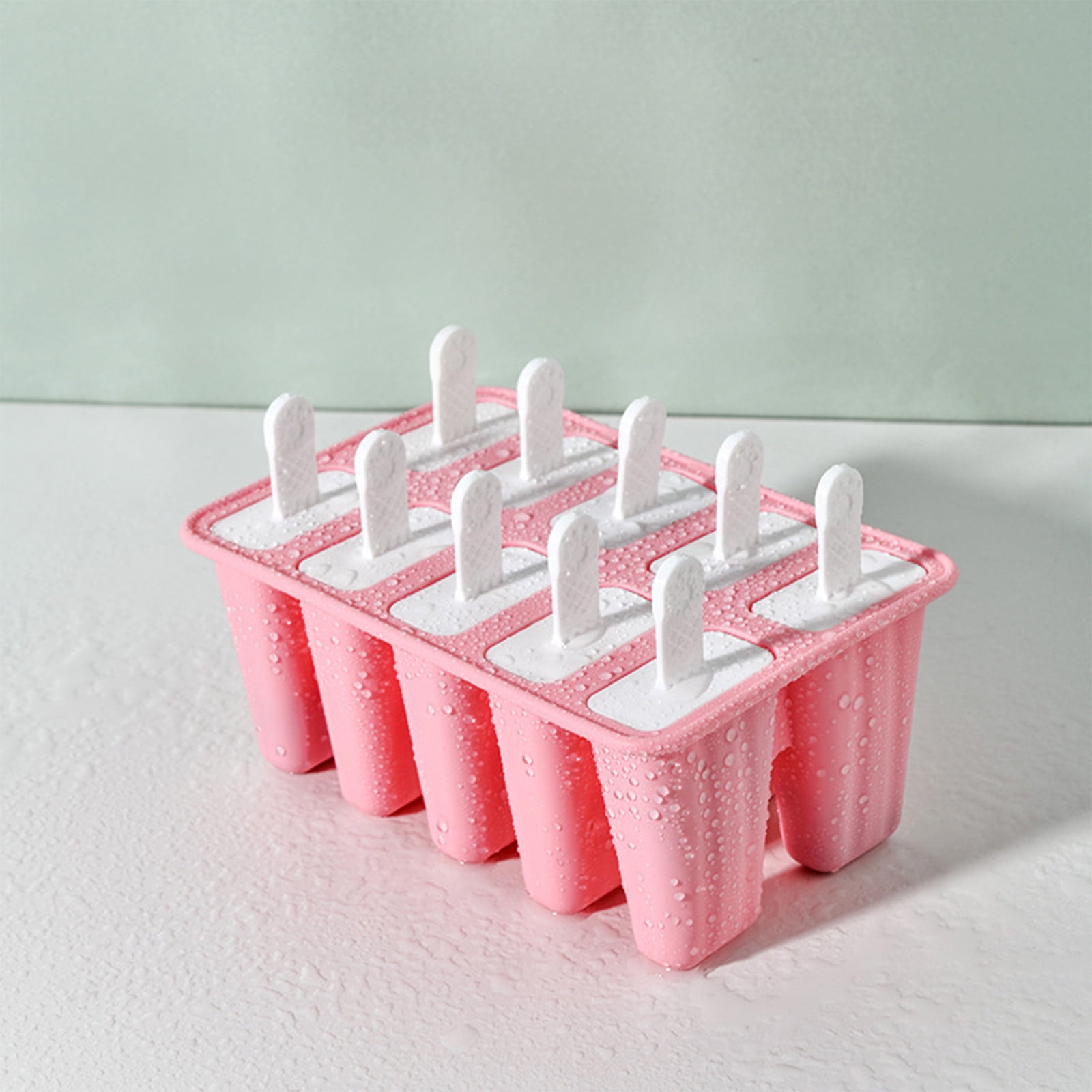 Darzheoy Popsicle Mould, Popsicle Molds 10 Pieces Silicone Ice Molds BPA Free Popsicle Mold Reusable Easy Release Ice Make Pink - Image 2