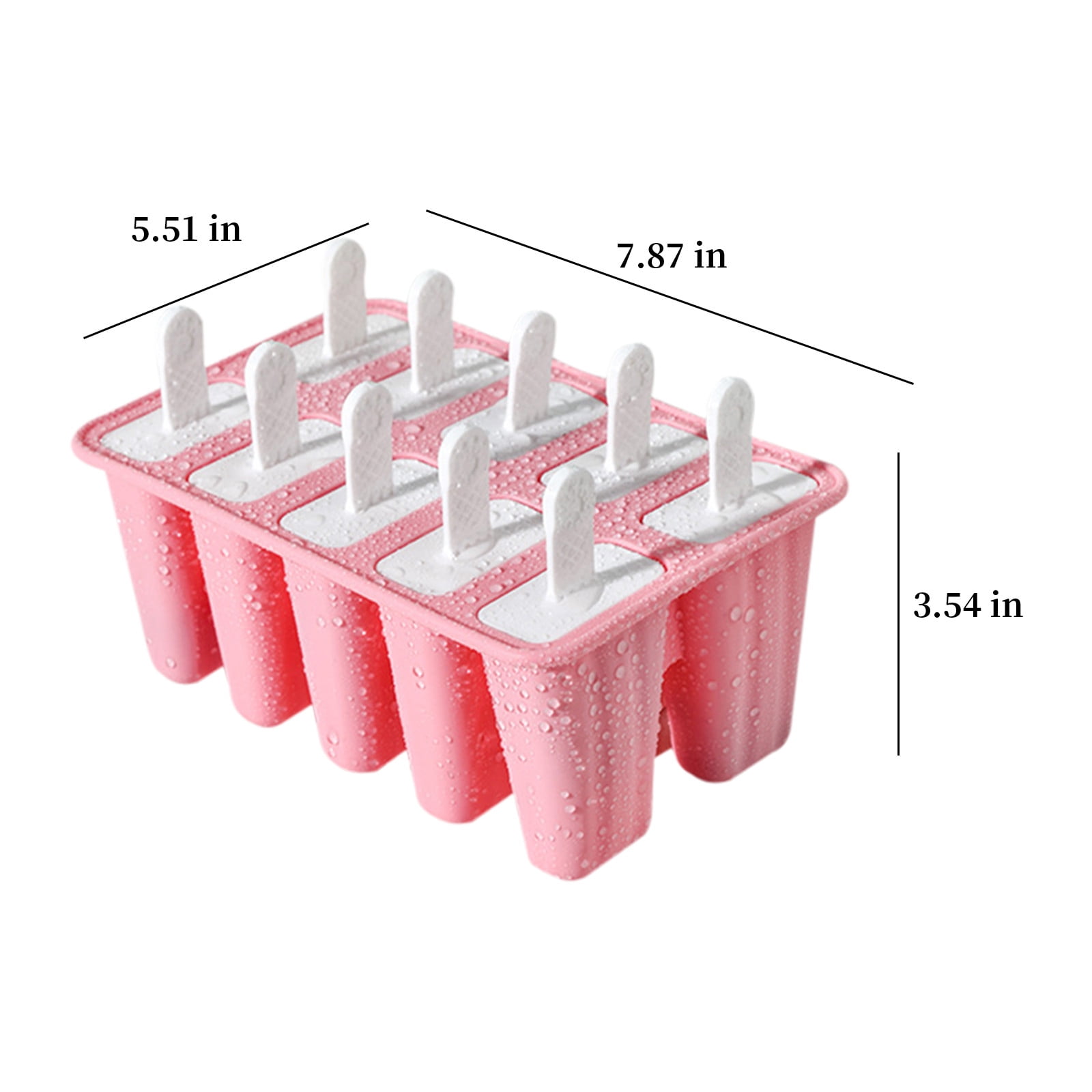 Darzheoy Popsicle Mould, Popsicle Molds 10 Pieces Silicone Ice Molds BPA Free Popsicle Mold Reusable Easy Release Ice Make Pink - Image 3