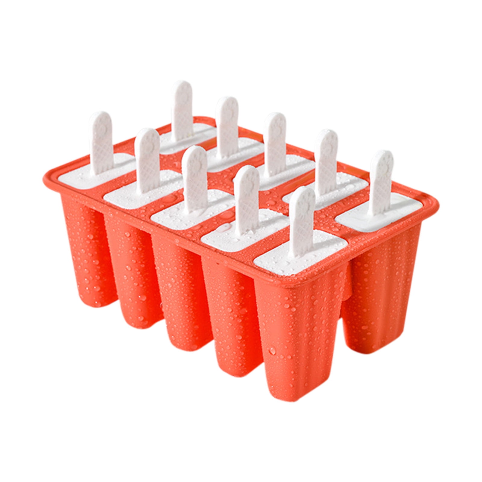 Darzheoy Popsicle Mould, Popsicle Molds 10 Pieces Silicone Ice Molds BPA Free Popsicle Mold Reusable Easy Release Ice Make Red - Image 1