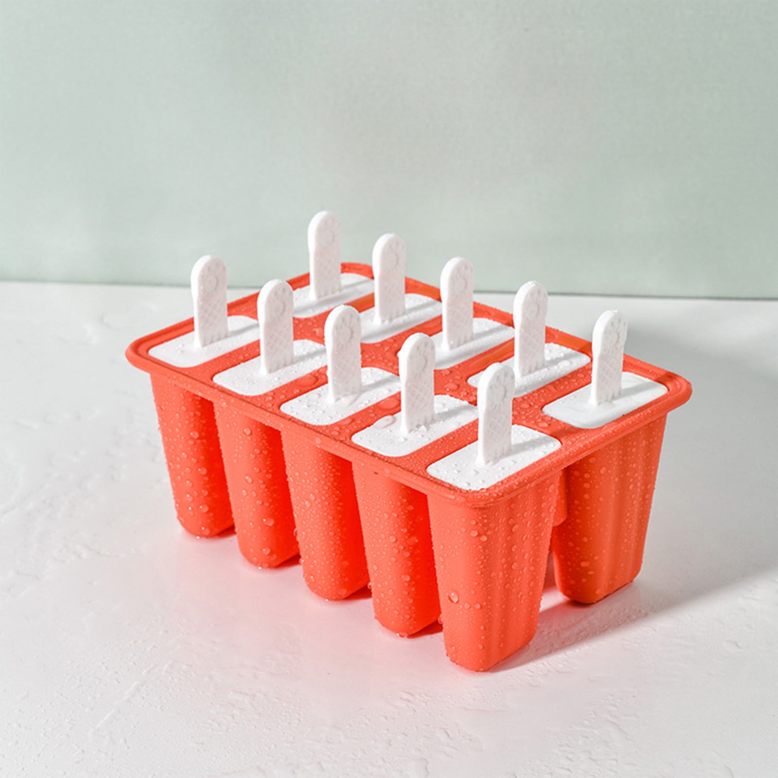 Darzheoy Popsicle Mould, Popsicle Molds 10 Pieces Silicone Ice Molds BPA Free Popsicle Mold Reusable Easy Release Ice Make Red - Image 2