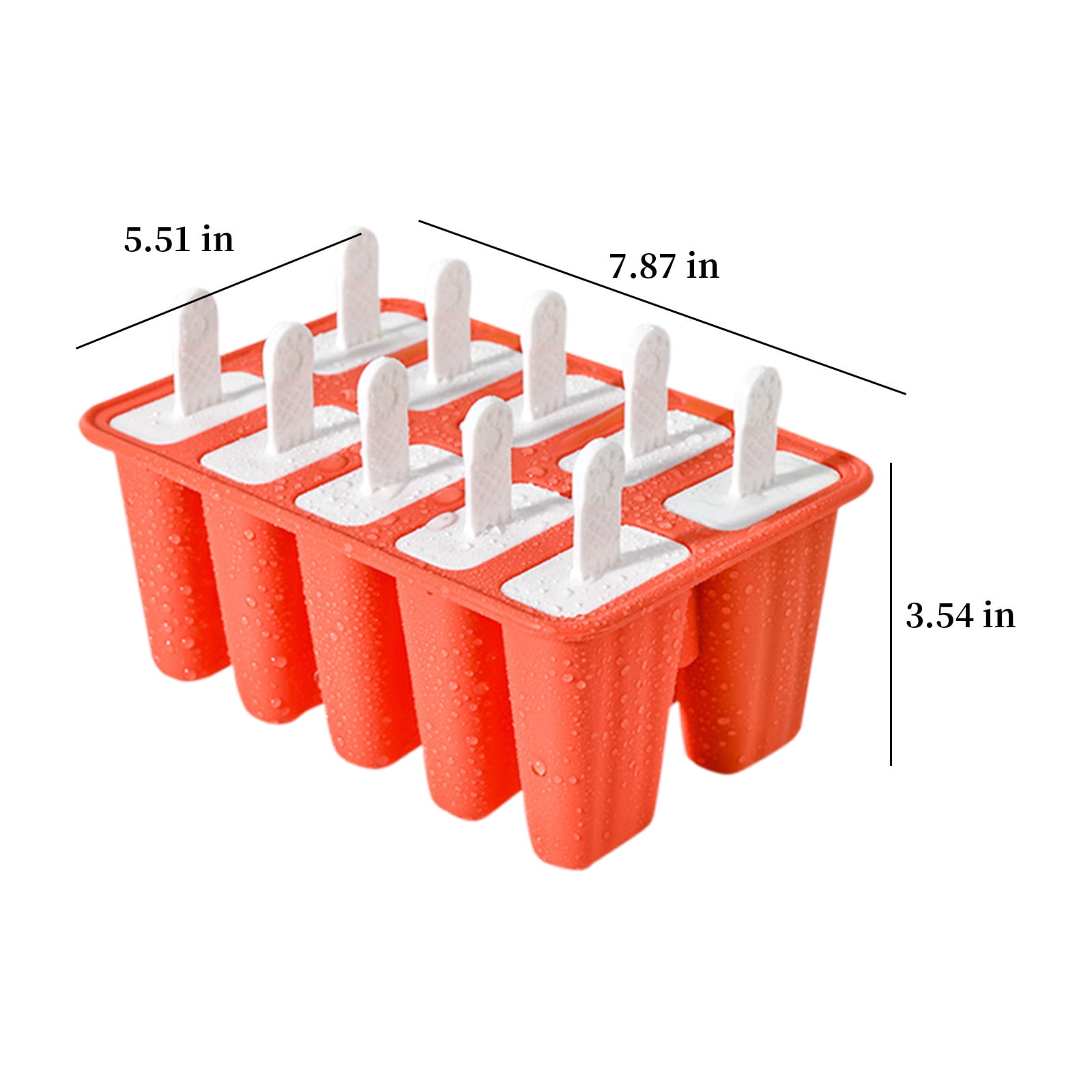Darzheoy Popsicle Mould, Popsicle Molds 10 Pieces Silicone Ice Molds BPA Free Popsicle Mold Reusable Easy Release Ice Make Red - Image 3