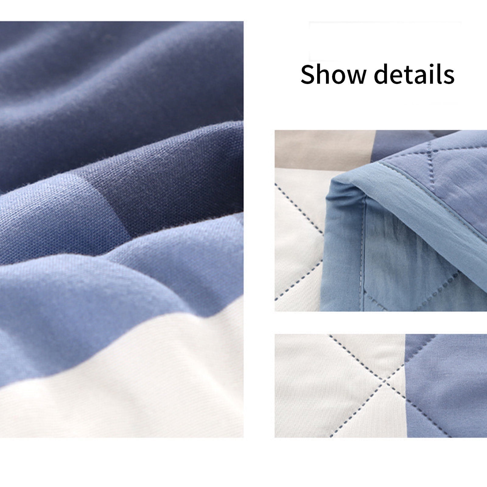 AYktou Reversible Patchwork Quilts Queen Size, 78.74x59.05in Lightweight Plaid Bedspreads Coverlets Quilt Bedding Blanket for All Seasons Blue - Image 5