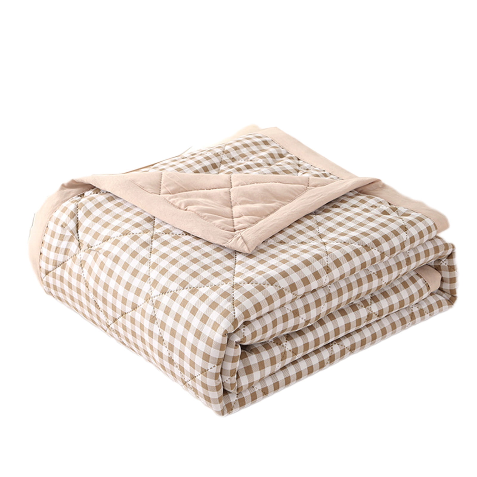 AYktou Reversible Patchwork Quilts Queen Size, 78.74x59.05in Lightweight Plaid Bedspreads Coverlets Quilt Bedding Blanket for All Seasons Khaki - Image 3
