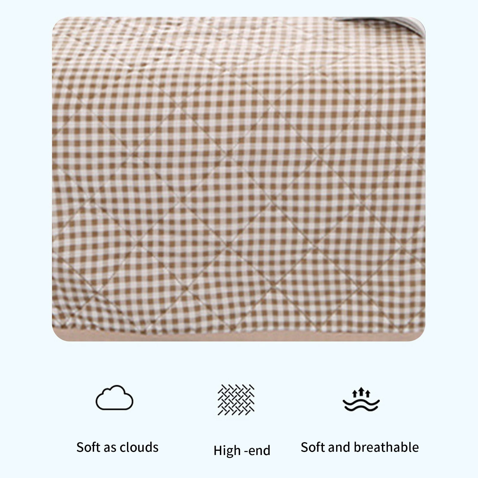 AYktou Reversible Patchwork Quilts Queen Size, 78.74x59.05in Lightweight Plaid Bedspreads Coverlets Quilt Bedding Blanket for All Seasons Khaki - Image 7