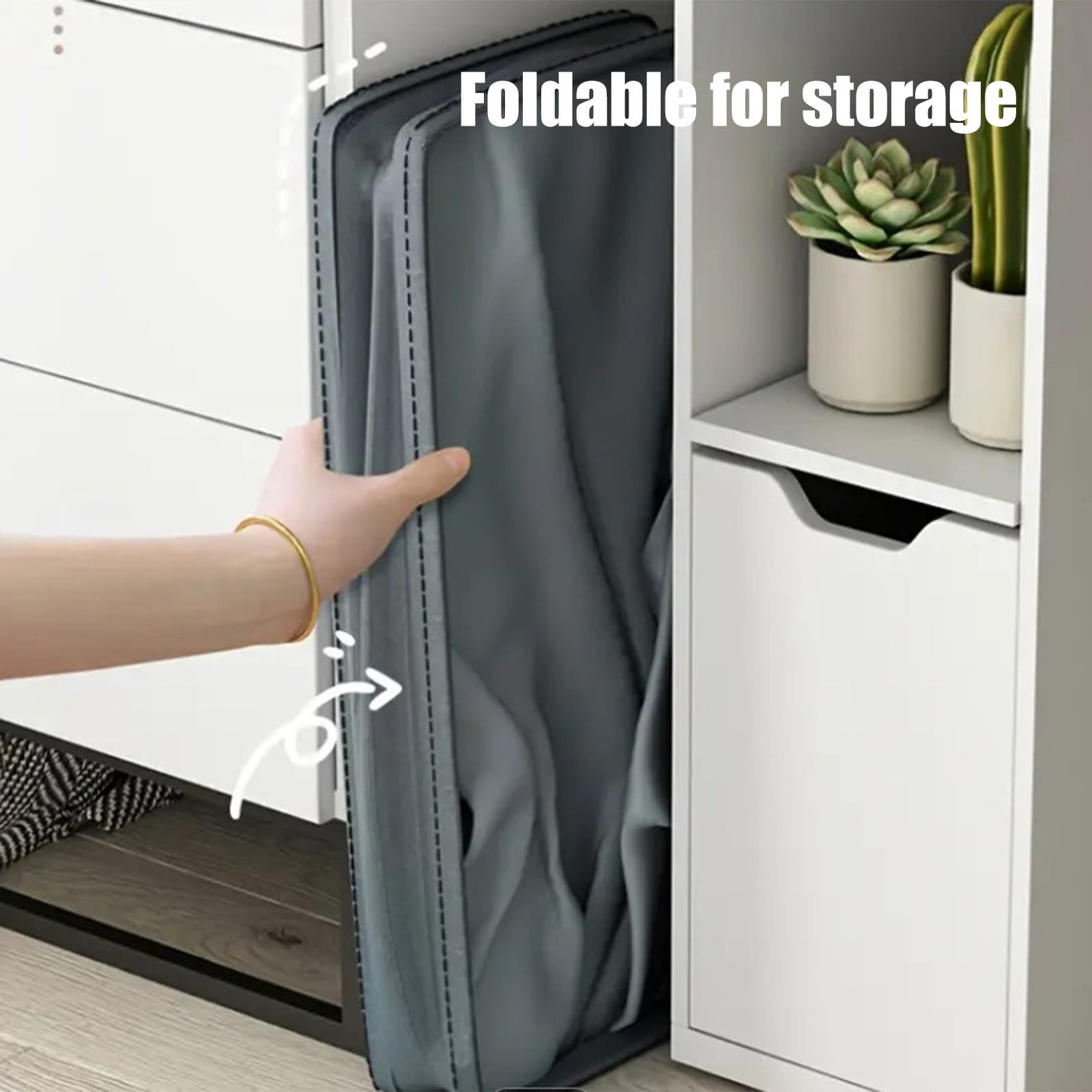 Darzheoy Laundry Baskets with Wheels and Handle, Collapsible Laundry Baskets, Clothes Laundry Basket with Removable Wash Bags for College Dorm, Rolling Laundry Hamper Dark Gray - Image 6