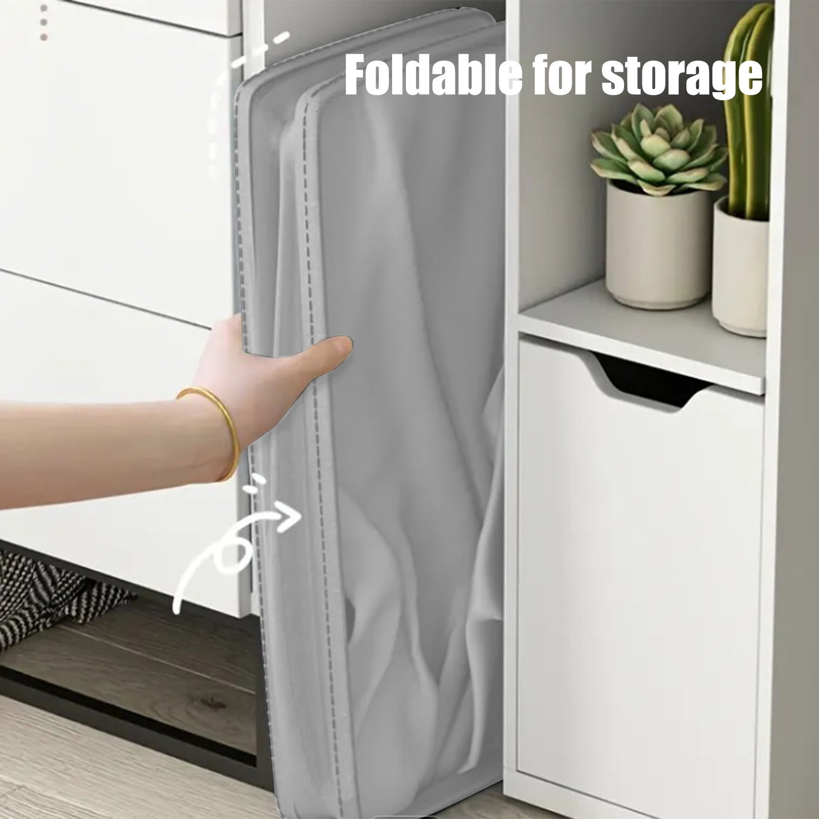 Darzheoy Laundry Baskets with Wheels and Handle, Collapsible Laundry Baskets, Clothes Laundry Basket with Removable Wash Bags for College Dorm, Rolling Laundry Hamper Gray - Image 6