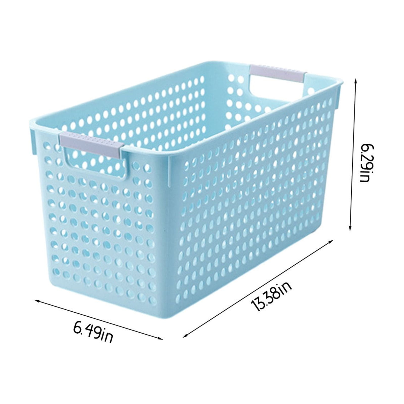 Darzheoy Laundry Basket, 2 pcs Plastic Hamper with Handles, Open Storage Bin to Organize Closets, Cabinets, Pantry, Shelving and Countertop Space, Suitable for Families and Dorms 1PC-Blue - Image 3