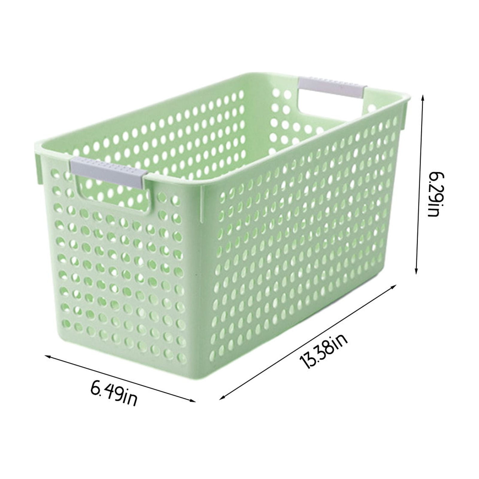 Darzheoy Laundry Basket, 2 pcs Plastic Hamper with Handles, Open Storage Bin to Organize Closets, Cabinets, Pantry, Shelving and Countertop Space, Suitable for Families and Dorms 1PC-Green - Image 3