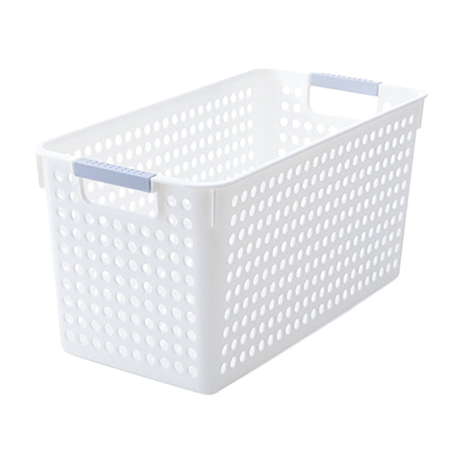 Darzheoy Laundry Basket, 2 pcs Plastic Hamper with Handles, Open Storage Bin to Organize Closets, Cabinets, Pantry, Shelving and Countertop Space, Suitable for Families and Dorms 1PC-White - Image 1