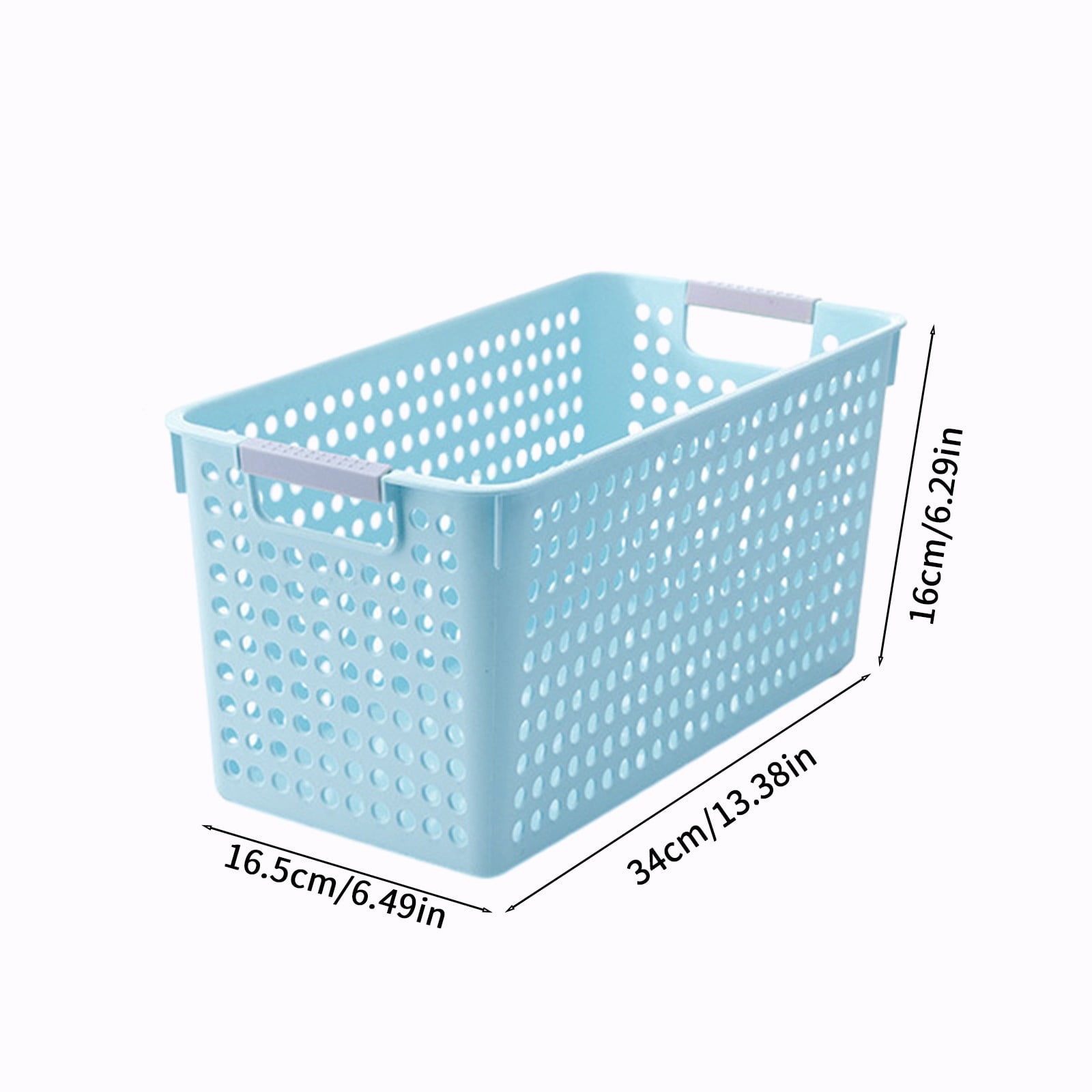 Darzheoy Laundry Basket, 2 pcs Plastic Hamper with Handles, Open Storage Bin to Organize Closets, Cabinets, Pantry, Shelving and Countertop Space, Suitable for Families and Dorms 3PC-Blue - Image 3