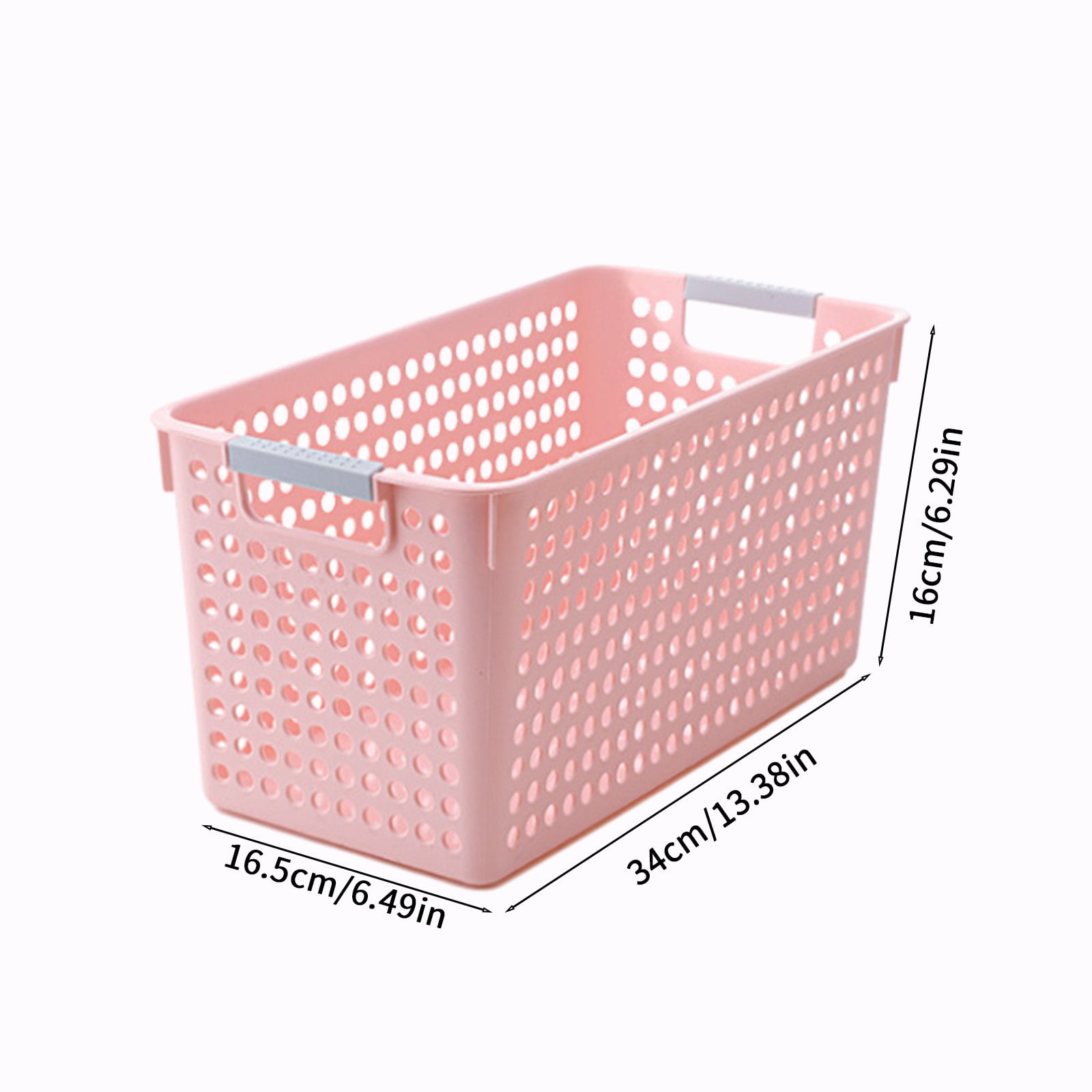 Darzheoy Laundry Basket, 2 pcs Plastic Hamper with Handles, Open Storage Bin to Organize Closets, Cabinets, Pantry, Shelving and Countertop Space, Suitable for Families and Dorms 3PC-Pink - Image 3