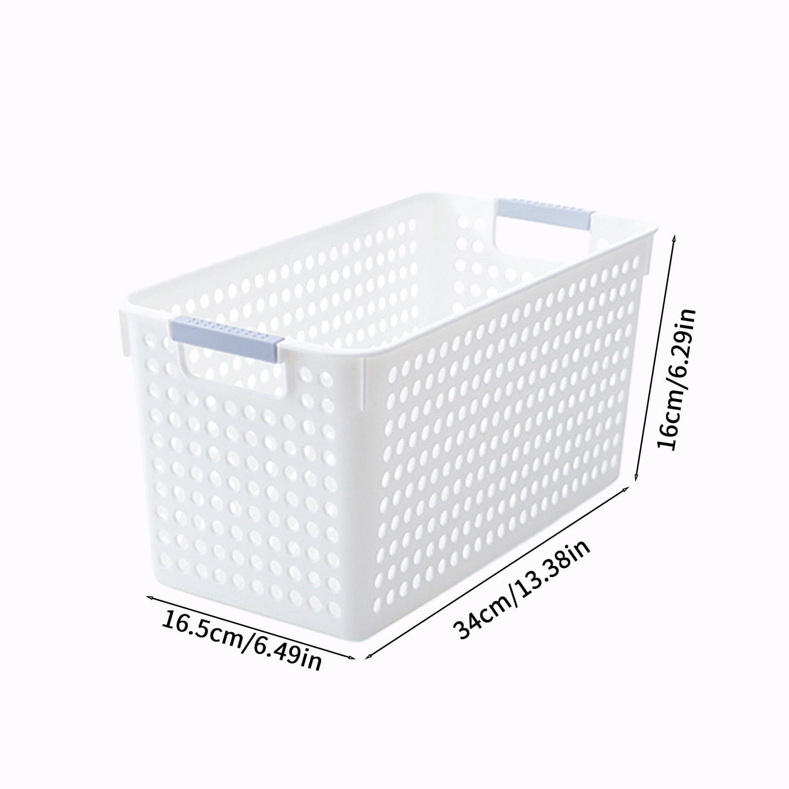 Darzheoy Laundry Basket, 2 pcs Plastic Hamper with Handles, Open Storage Bin to Organize Closets, Cabinets, Pantry, Shelving and Countertop Space, Suitable for Families and Dorms 3PC-White - Image 3