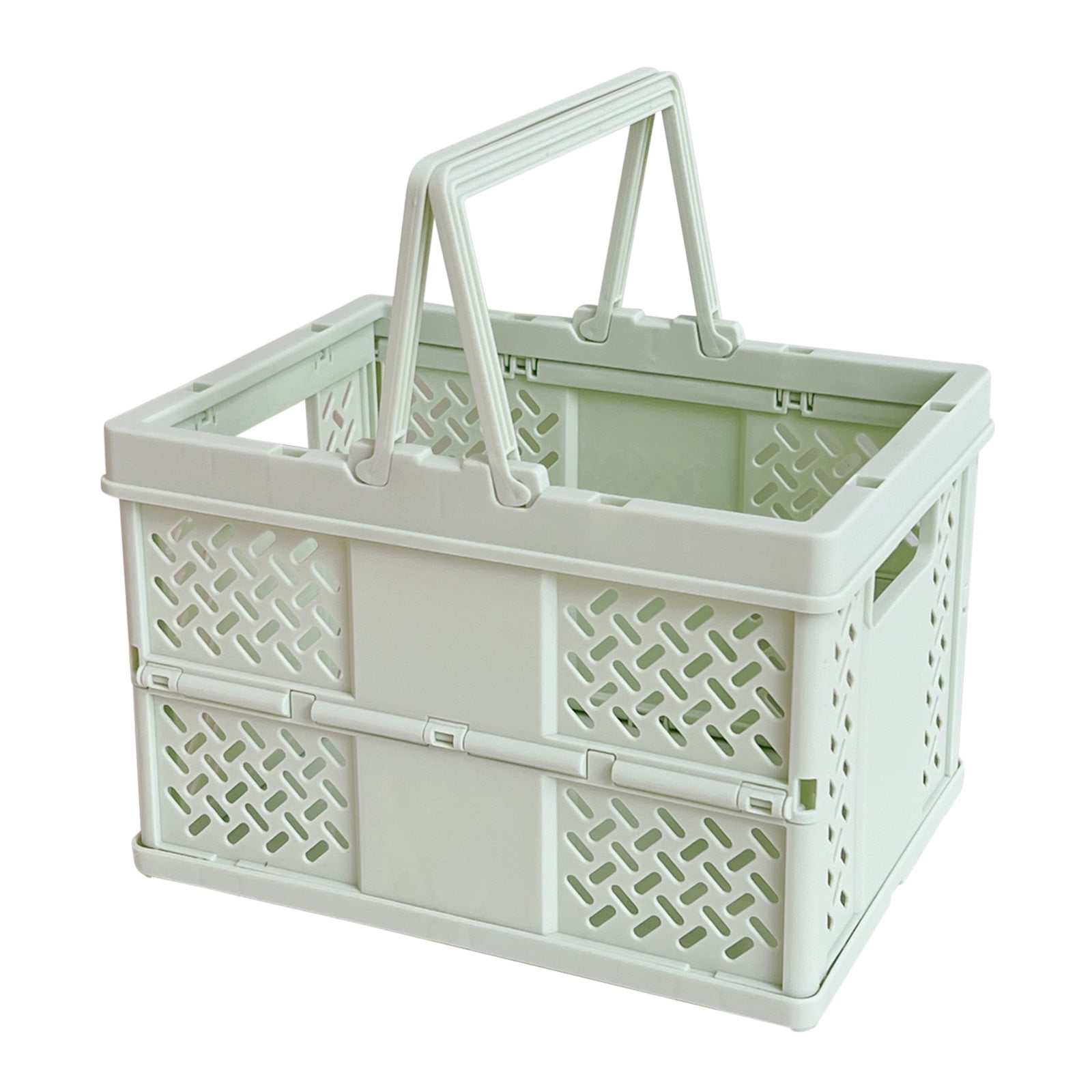 Darzheoy Large Picnic Basket, Collapsible Picnic Basket, Basket With Handle, Beach Picnic Basket, For Home, Kitchen, Camping, Picnic, Beach, Shopping Green - Image 1