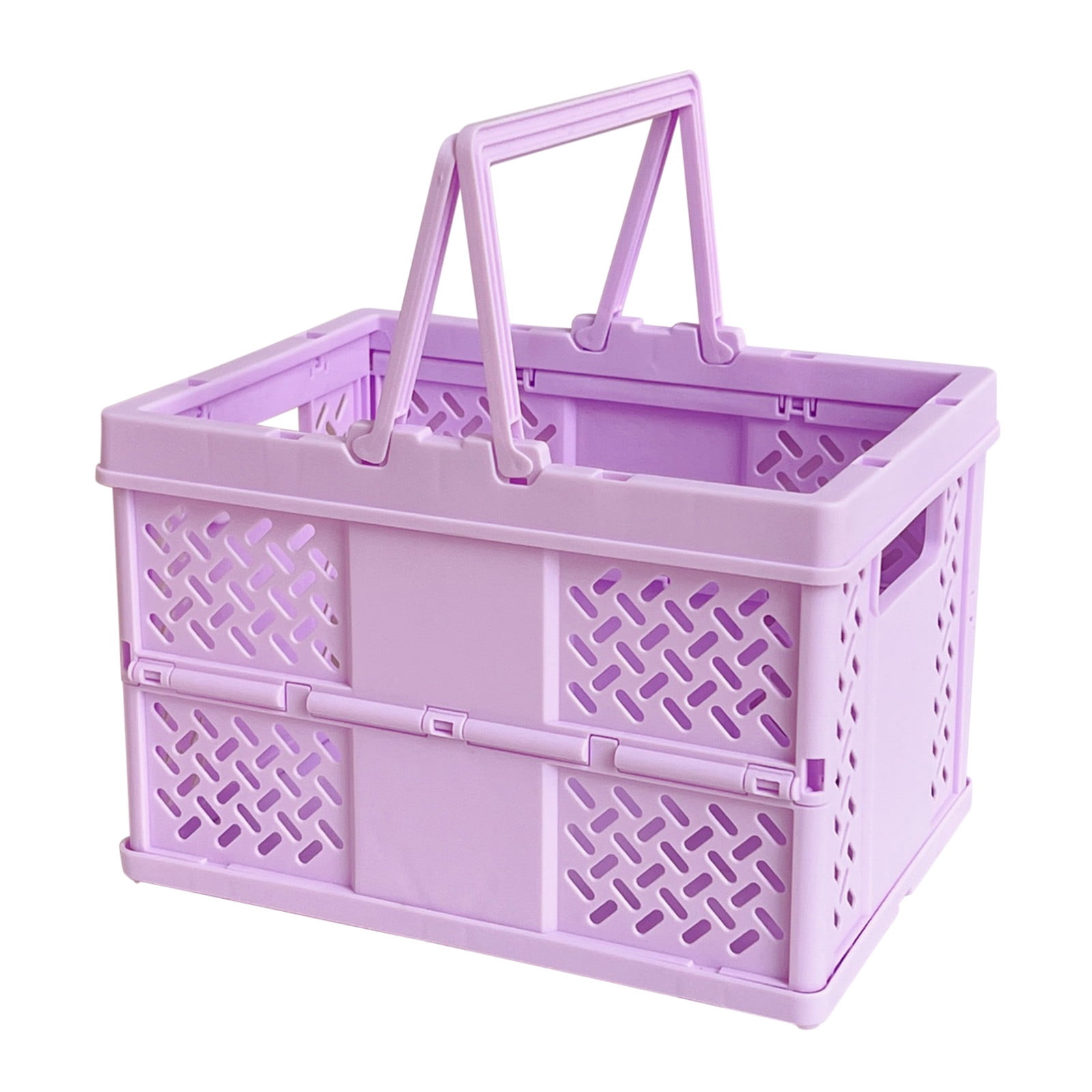 Darzheoy Large Picnic Basket, Collapsible Picnic Basket, Basket With Handle, Beach Picnic Basket, For Home, Kitchen, Camping, Picnic, Beach, Shopping Purple - Image 1