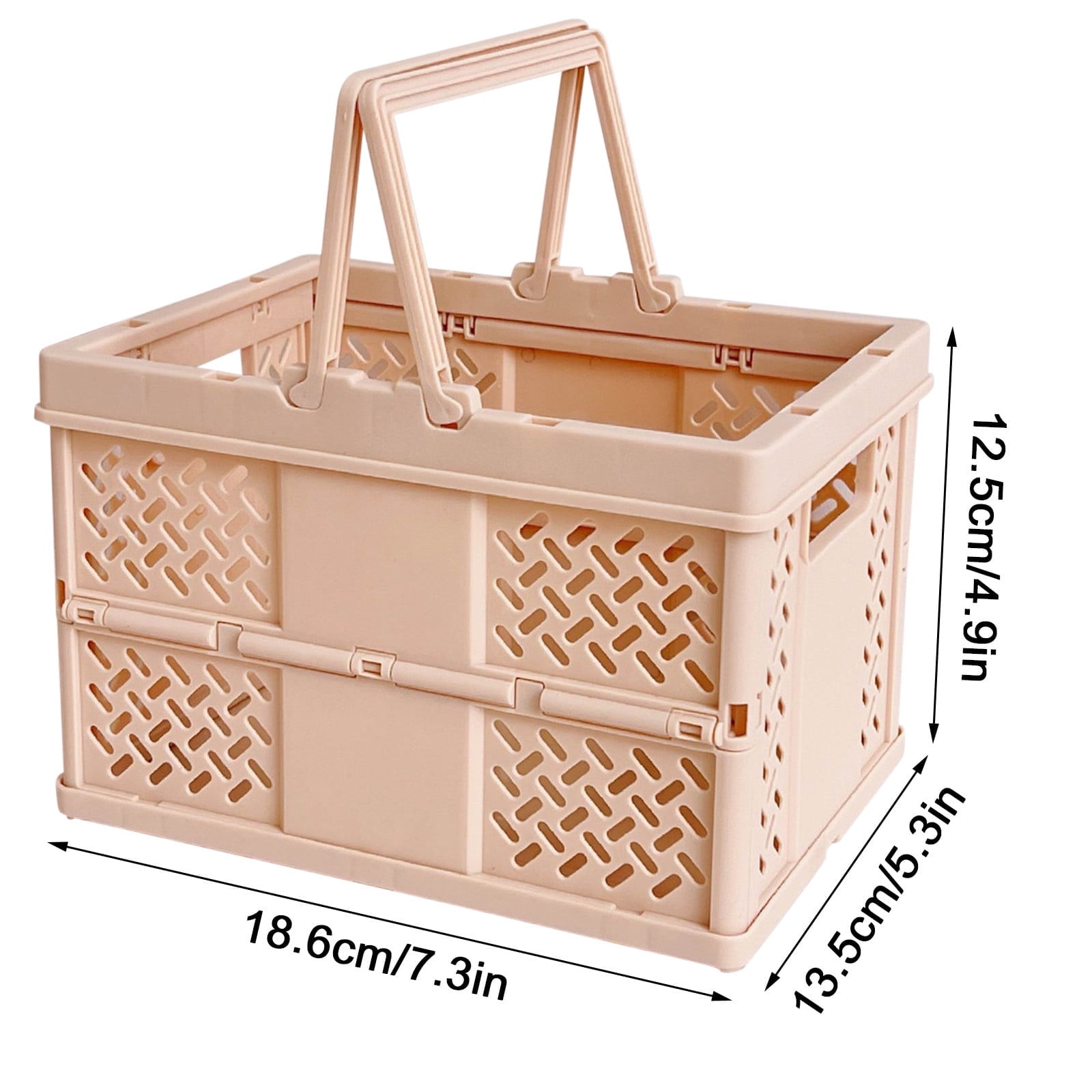 Darzheoy Large Picnic Basket, Collapsible Picnic Basket, Basket With Handle, Beach Picnic Basket, For Home, Kitchen, Camping, Picnic, Beach, Shopping White - Image 3