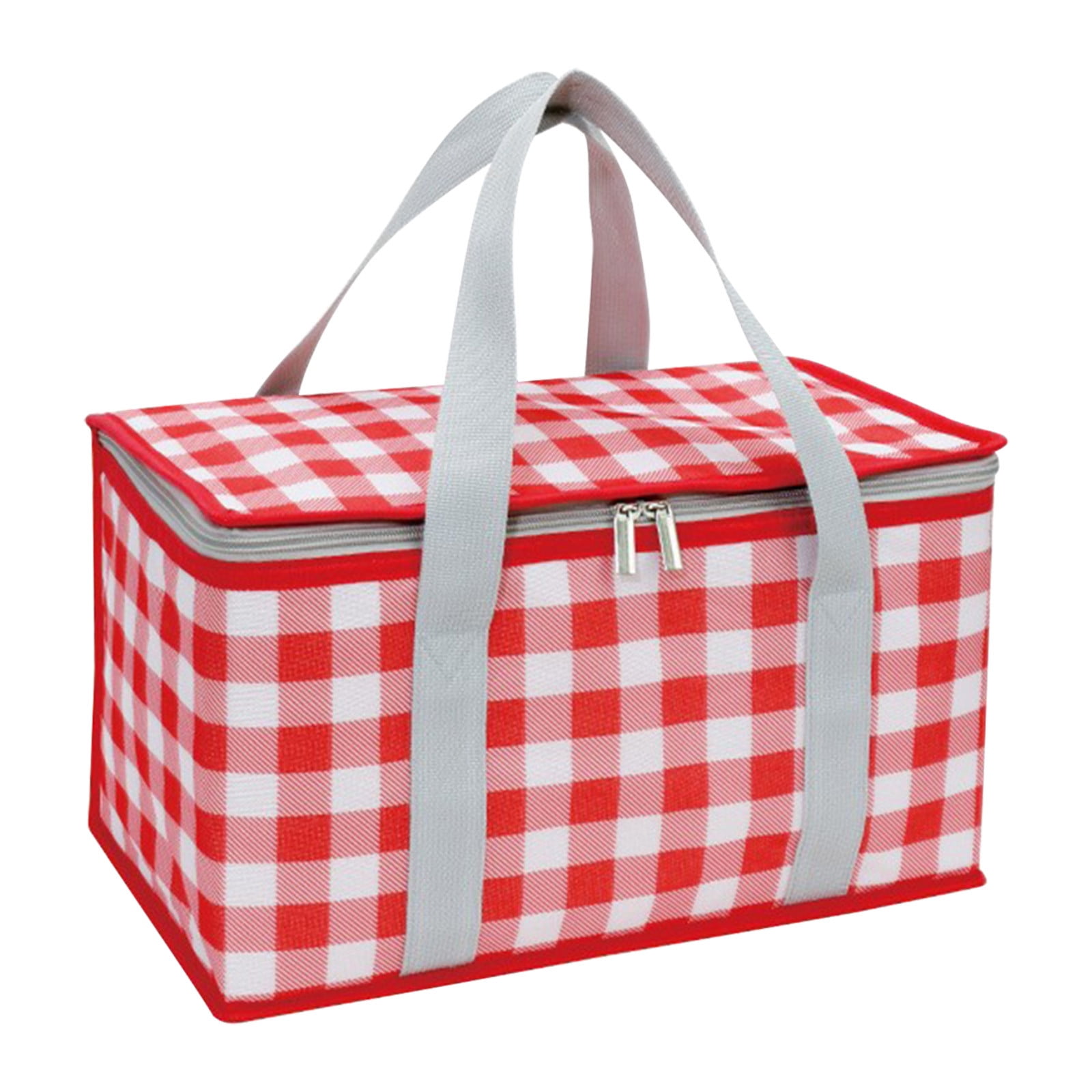 Darzheoy Large Picnic Basket Shopping Basket Camping Picnic Basket Travel Picnic Bag Portable Bento Bag Thermal Insulation Bag Red - Image 1