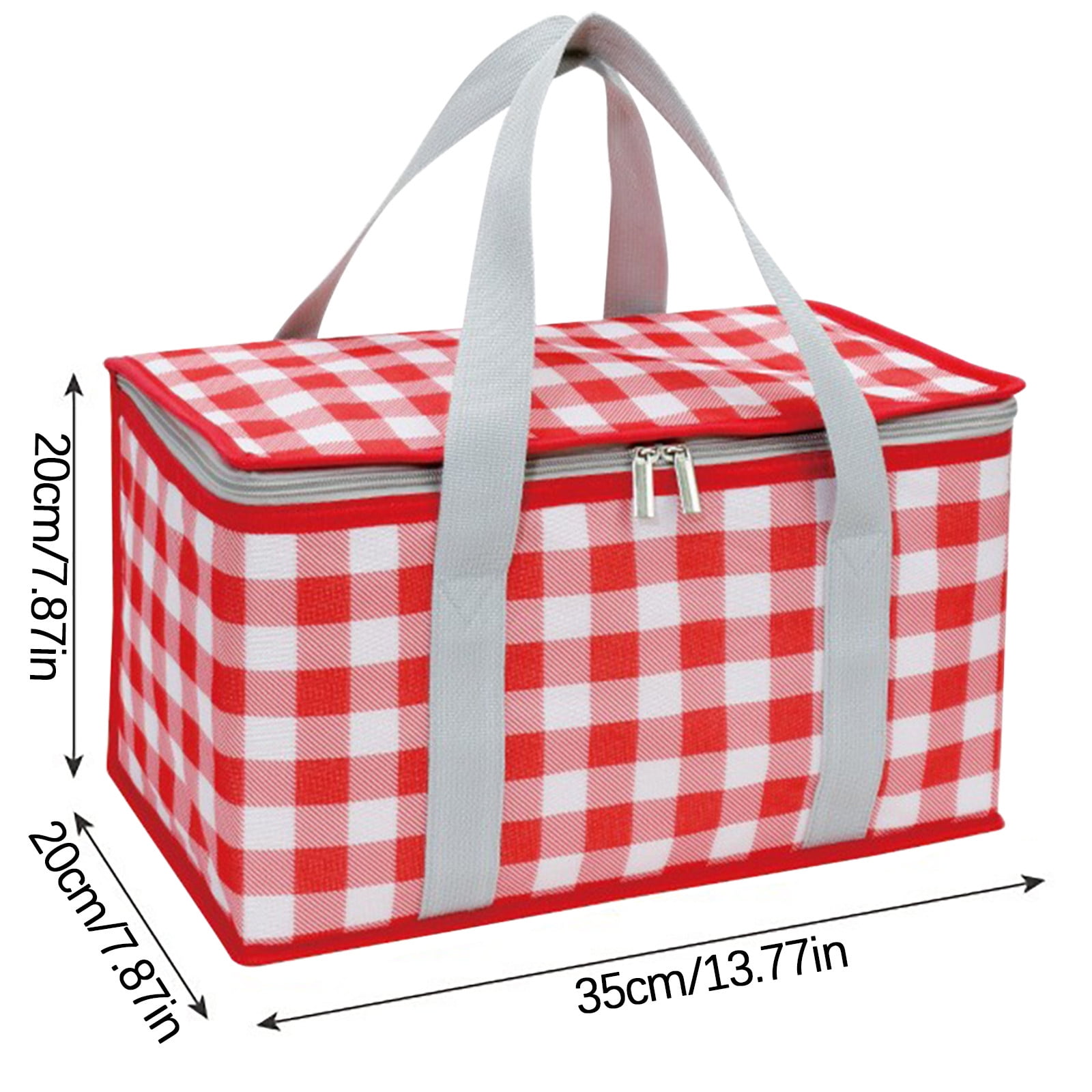 Darzheoy Large Picnic Basket Shopping Basket Camping Picnic Basket Travel Picnic Bag Portable Bento Bag Thermal Insulation Bag Red - Image 3