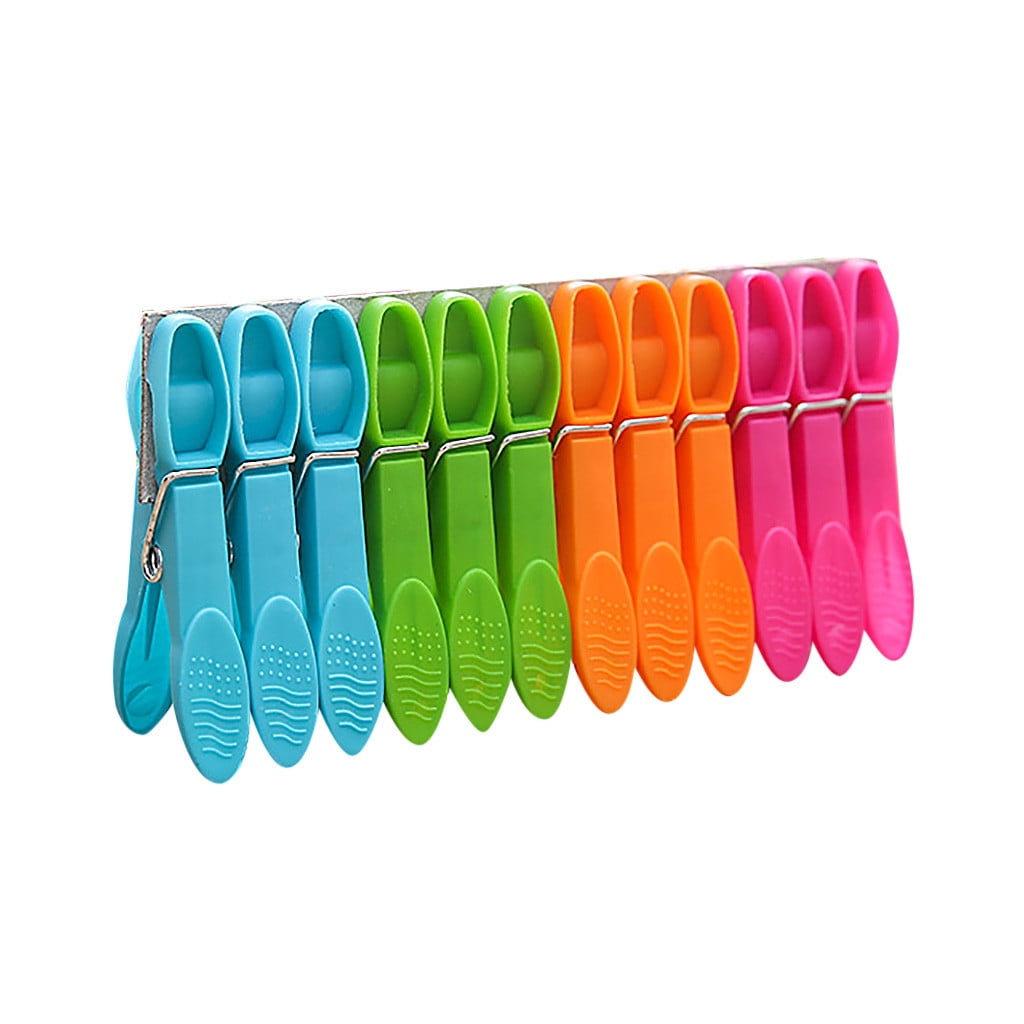 Darzheoy Colorful Plastic Clothespins, Heavy Duty Laundry Clothes Pins Clips with Springs, Air-Drying Clothing Pin Set (24 Pack) 24 Pack Multicolor - Image 3